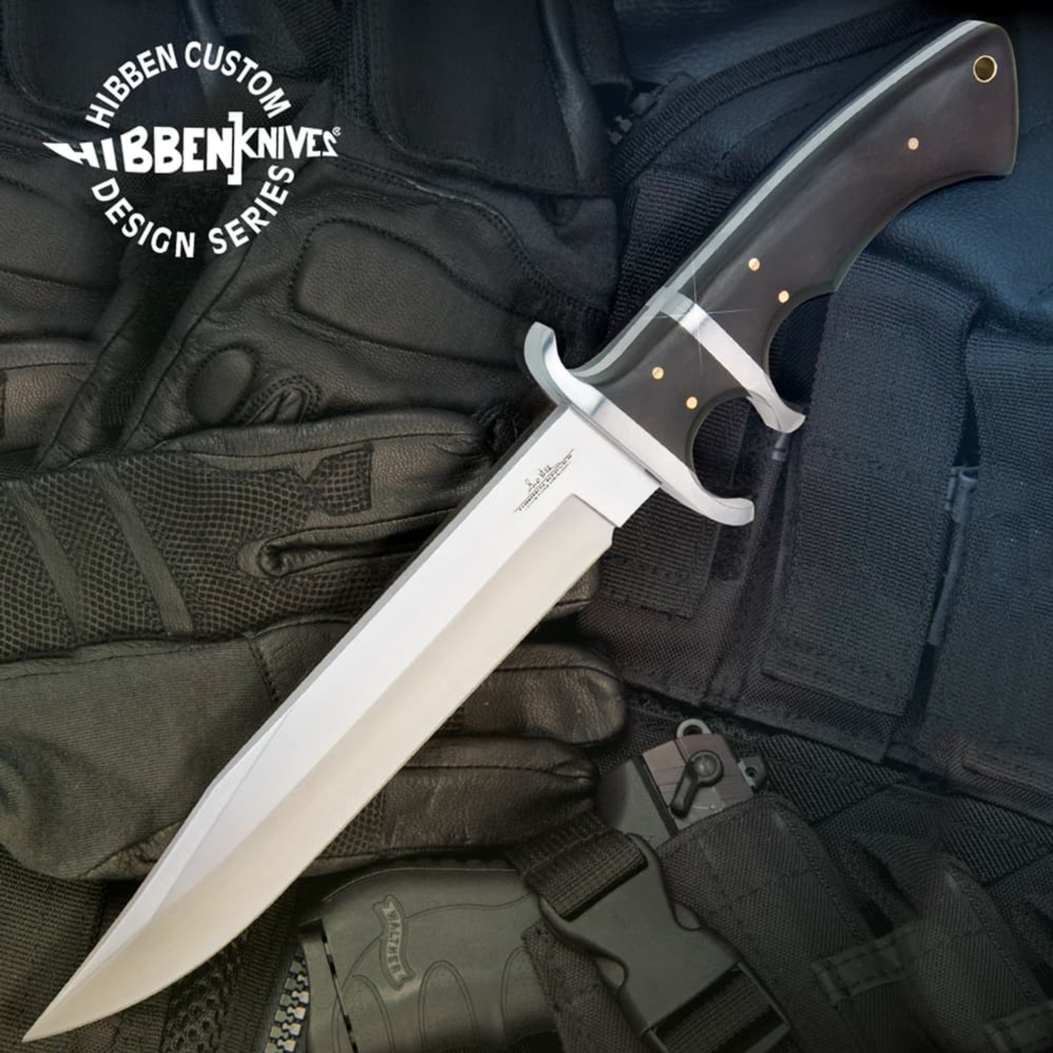 United Gil Hibben Assault Bowie w/Leather Sheath