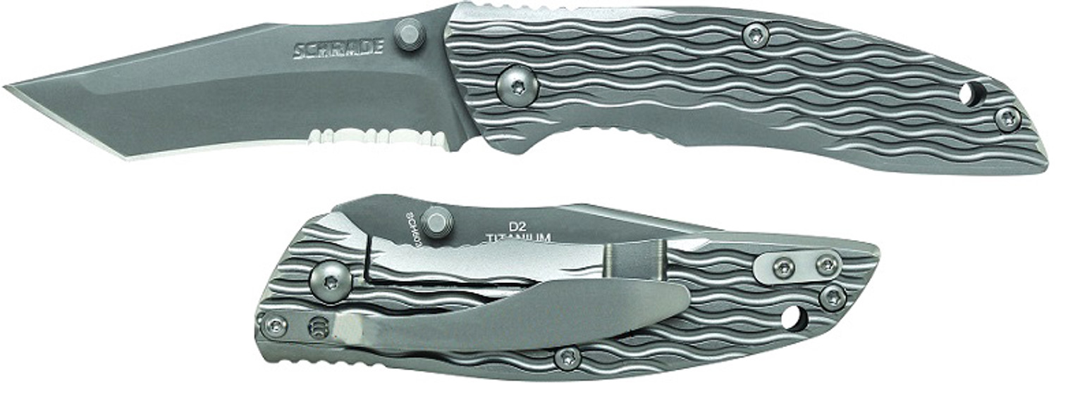 Schrade 603Ti Titanium Framelock D2 Tanto Serrated Folder