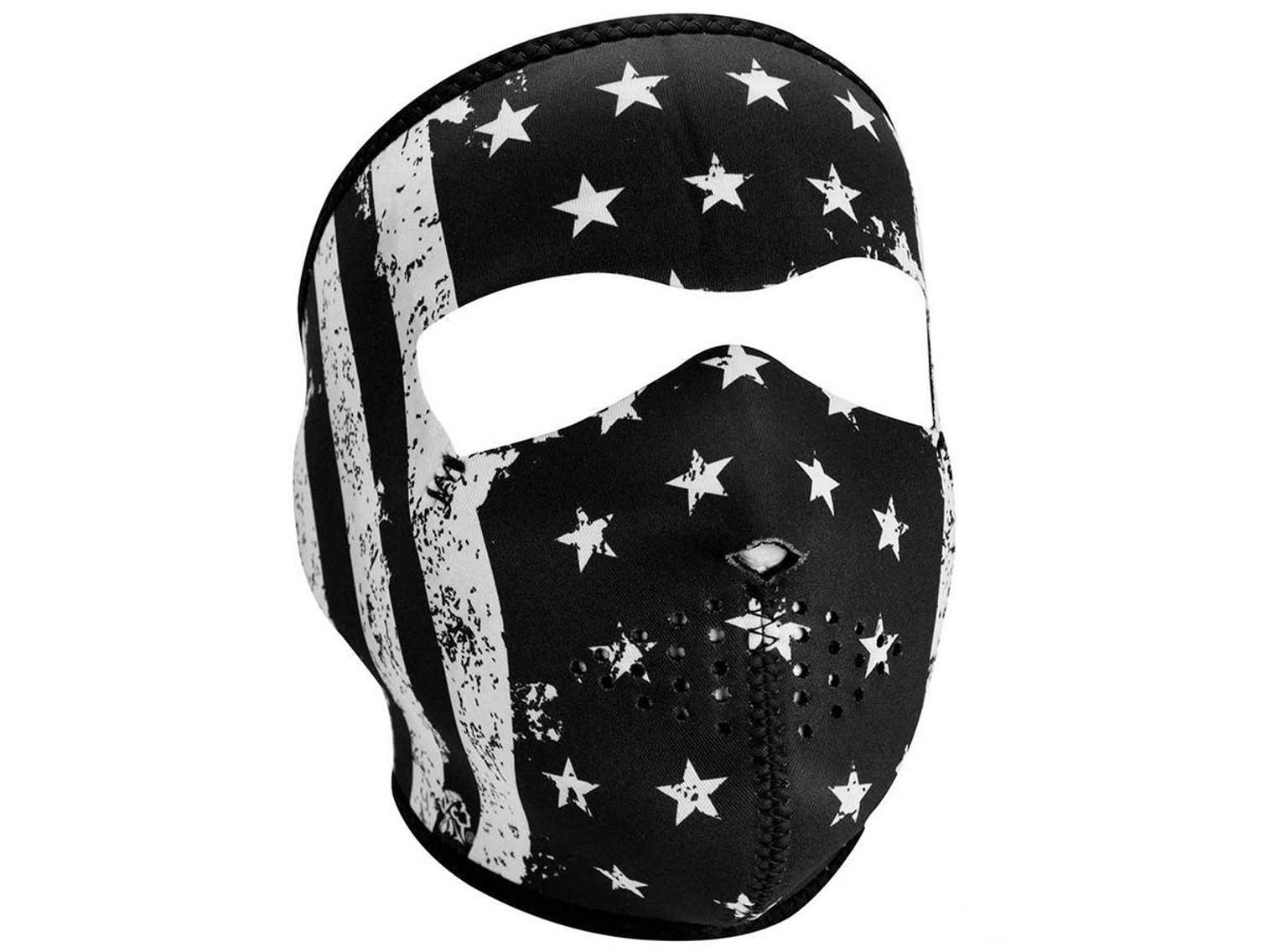 Bobster / Zan Headgear Neoprene Full Face Mask (Color: Black & White Vintage Flag)