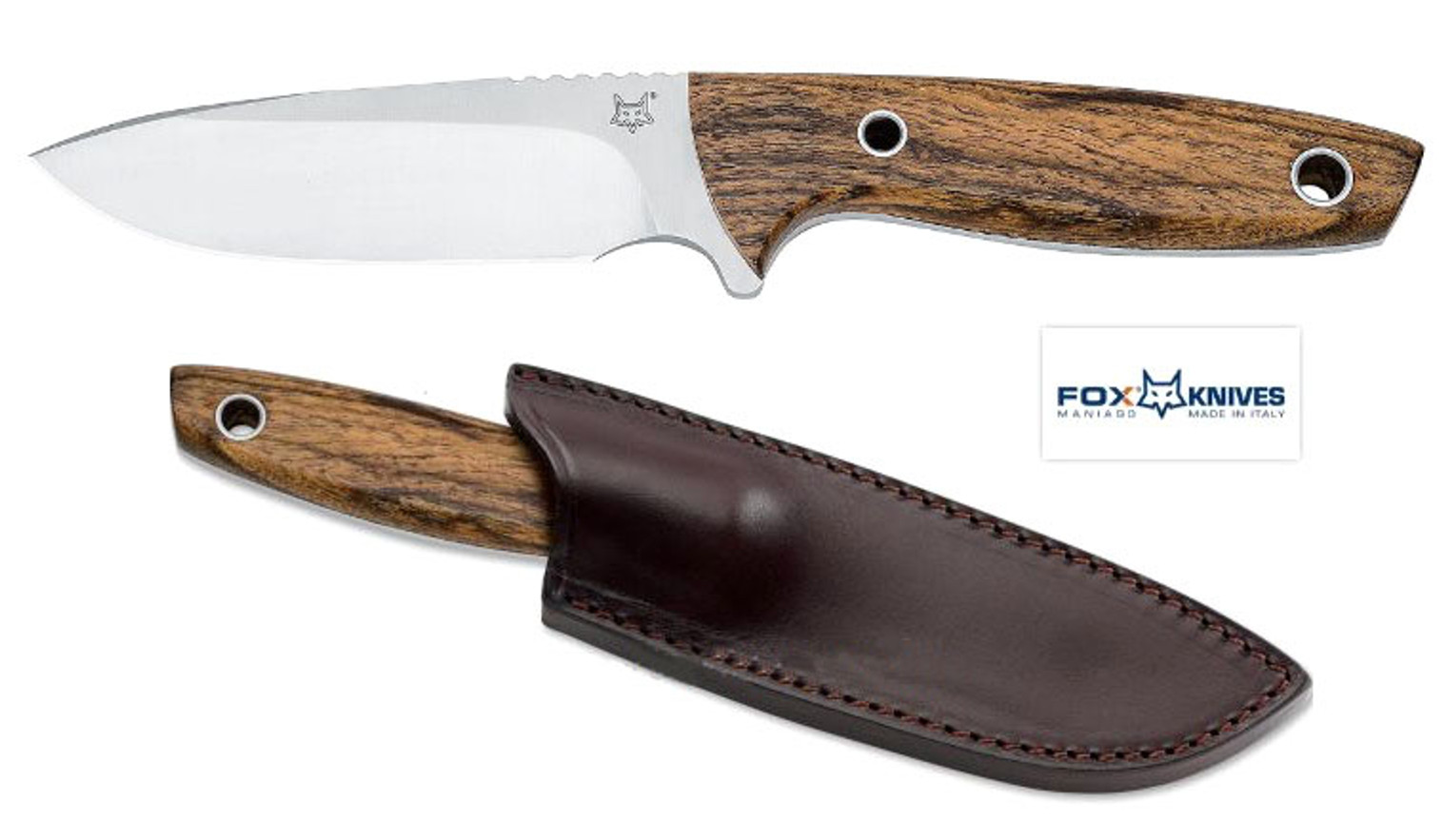 Fox Italy FX-513 Zircote Fixed Blade w/Leather Sheath