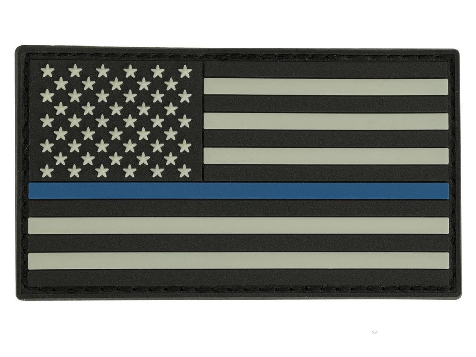 Glow in the Dark PVC Thin Blue Line American Flag Patch