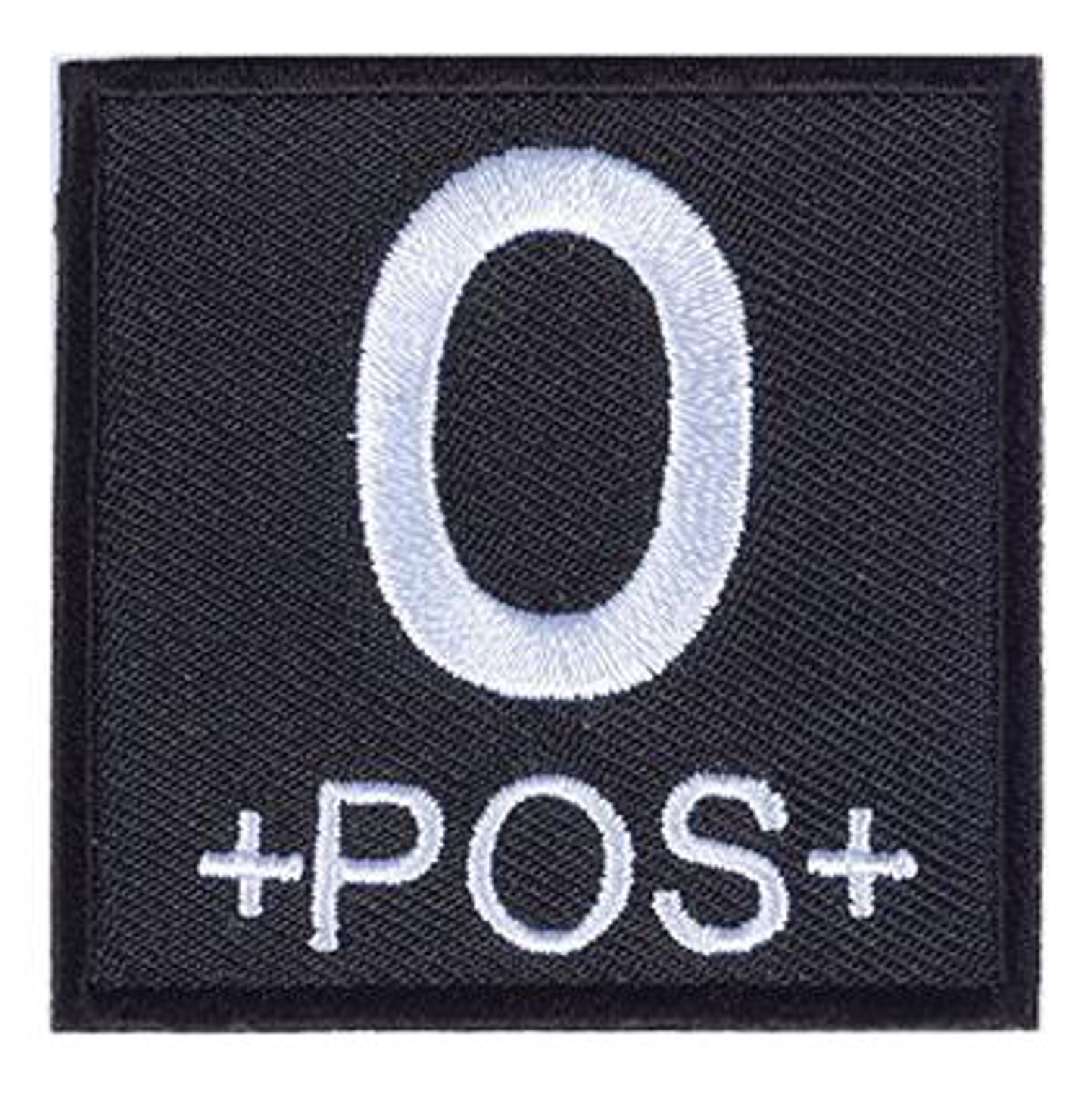 Matrix 2x2" Black Square Military Blood Type Patch - O POS