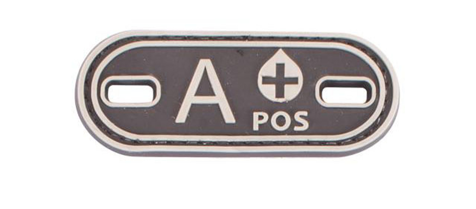 Matrix PVC Oval Blood Type Hook and Loop Patch - A POS / Brown