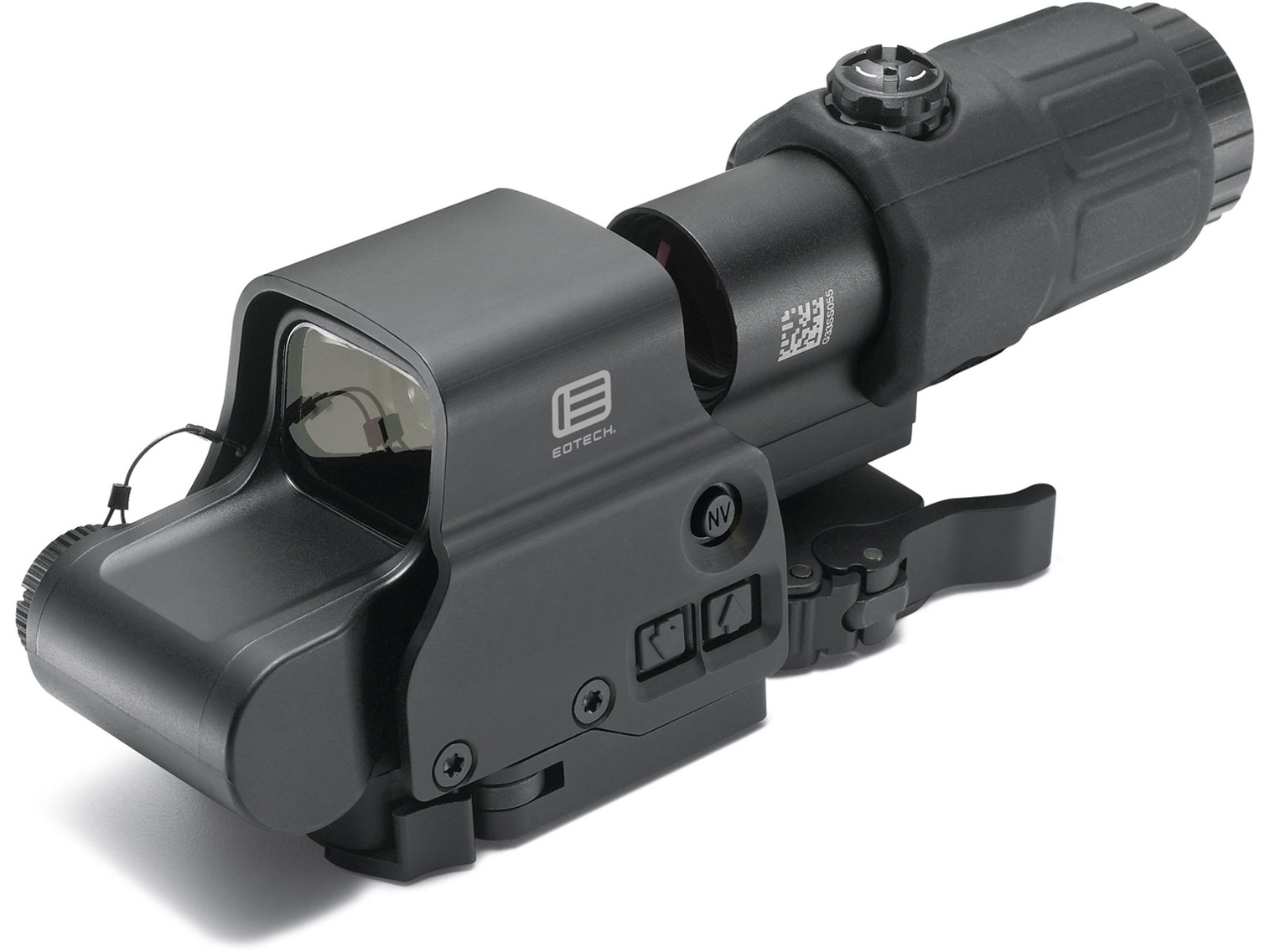 EOTech EXPS3-4 Holographic Hybrid Sight I 65 MOA Circle w/ (4) 1 MOA Dots Reticle w/G33 3X Magnifier & Switch To Side QD Mount Matte