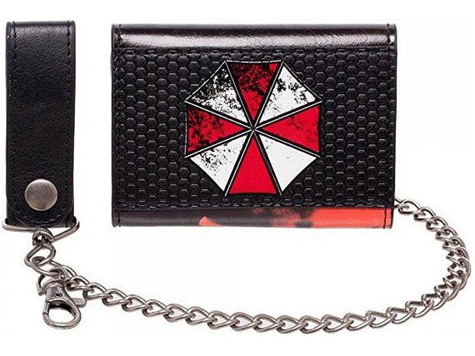 Resident Evil 20th Anniversary Umbrella Corp Trifold Chain Wallet by Bioworld
