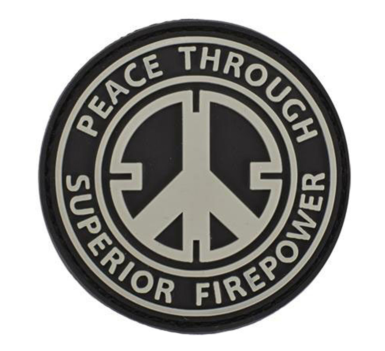 Matrix PVC Hook and Loop IFF Patch - "Peace Through Superior Firepower" (2.5")