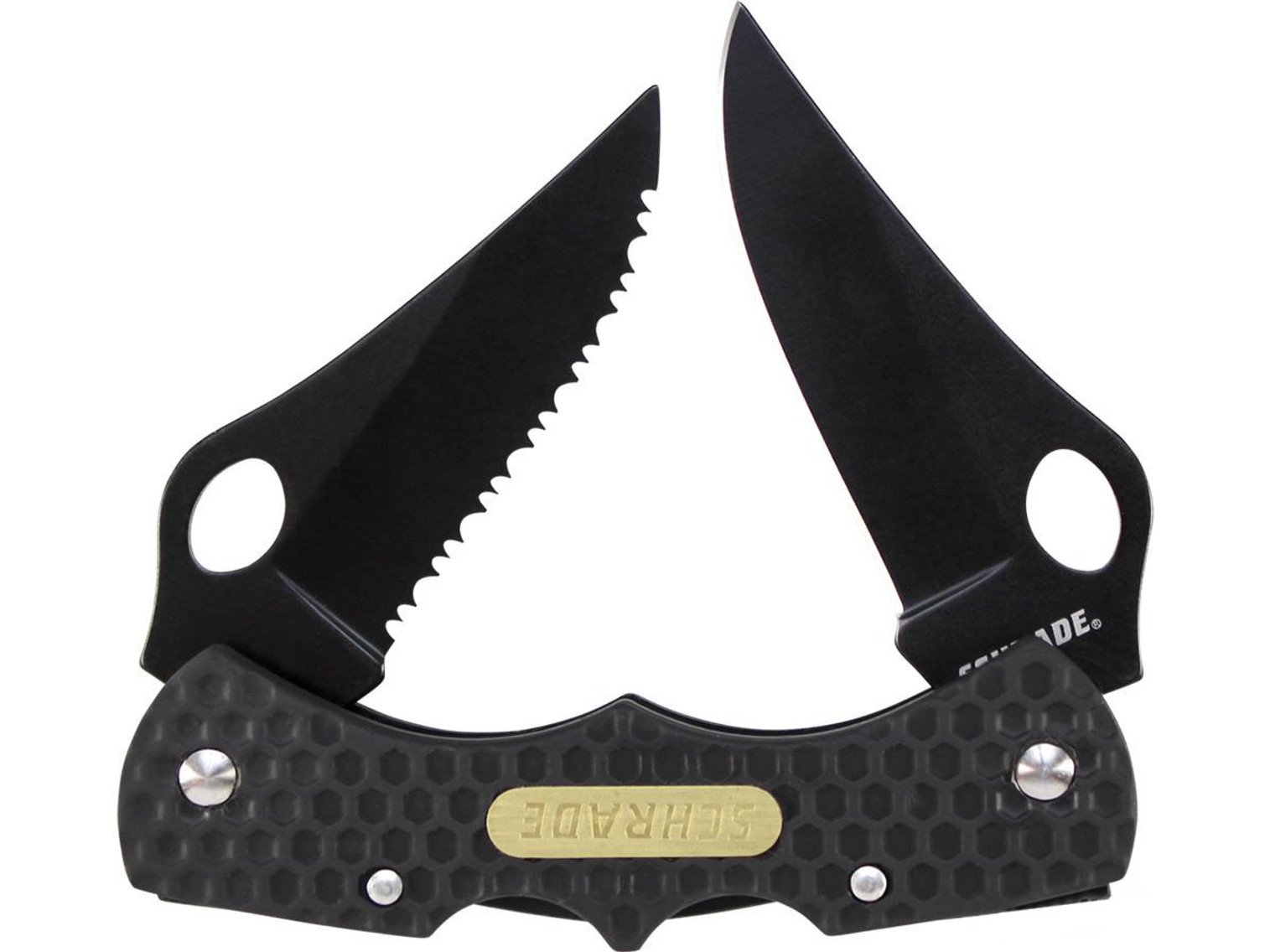 Schrade Large Double Lockback Pocket Knife with Serrated and Plain Blades