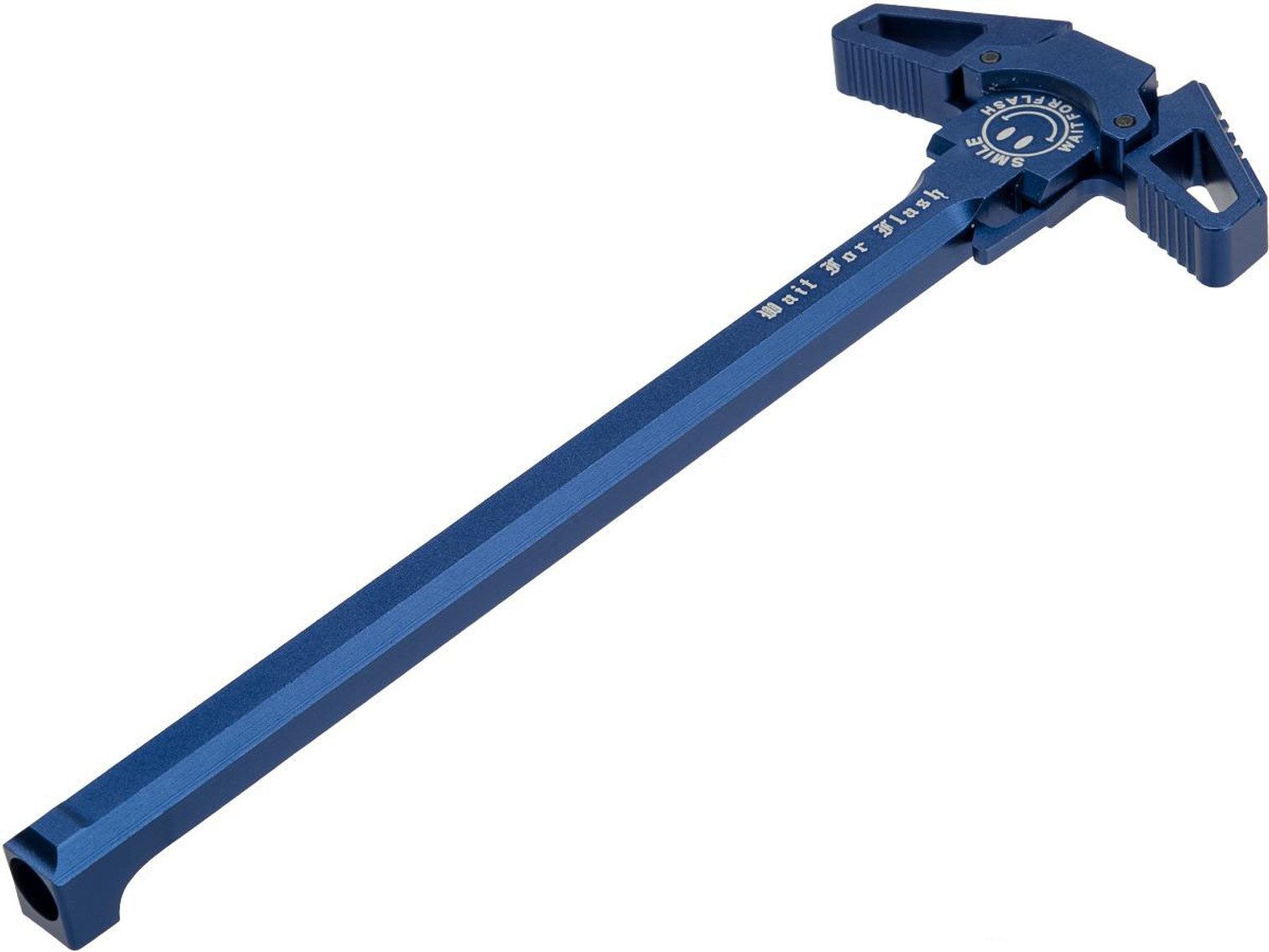 Angel Custom "Swift" Charging Handle for AR-15 M4 M16 Airsoft Gas Blowback Rifles (Logo: Blue / Wait for Flash)