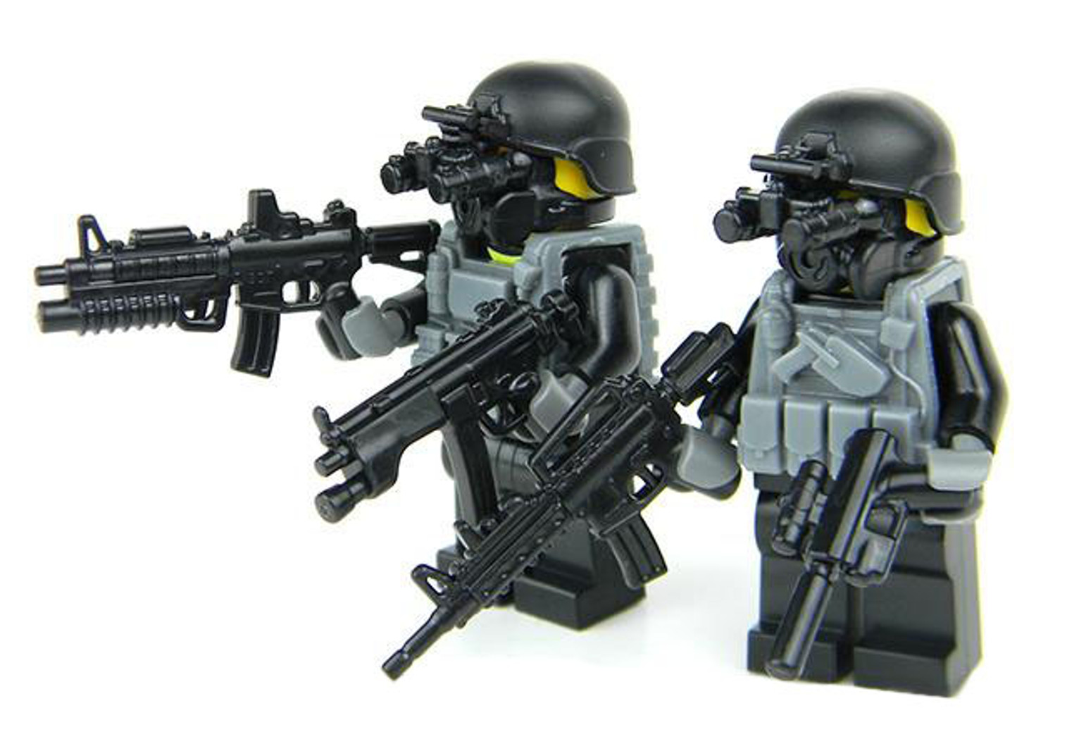 Battle Brick Customs Military Mini-Figure - Black OPS Commandos Soldiers