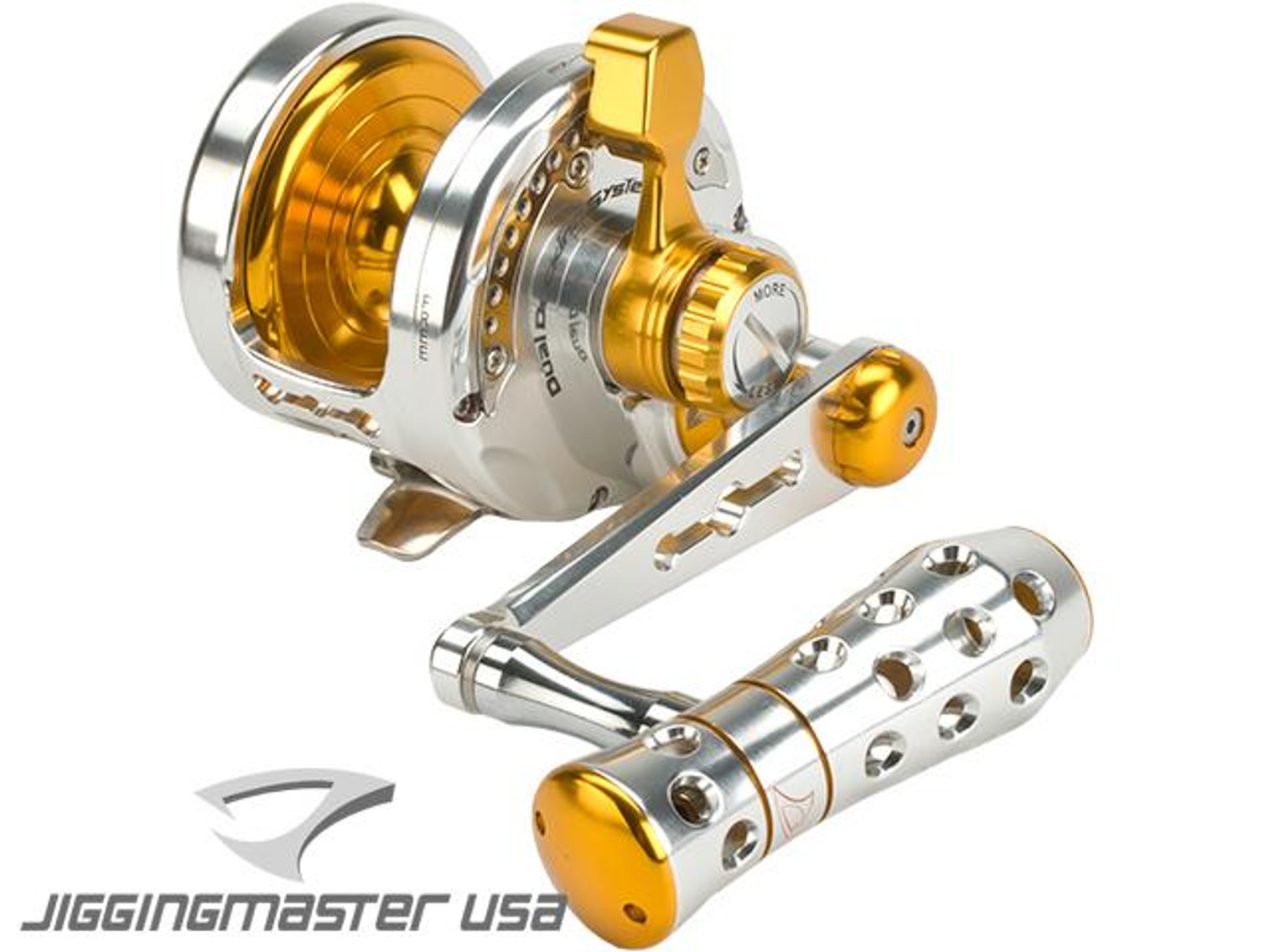 Jigging Master Power Spell Fishing Reel - Silver / Gold (Size: PE5)