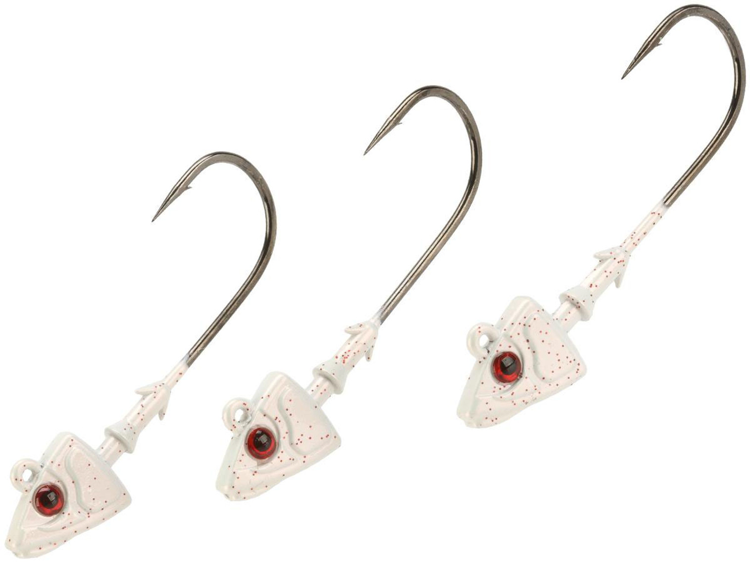 Mustad Shad/Darter Head 1/2 OZ 2X Strong 2XL - Pack of 3 (Color: Pearl UV with Red Eyes / Size 4/0)