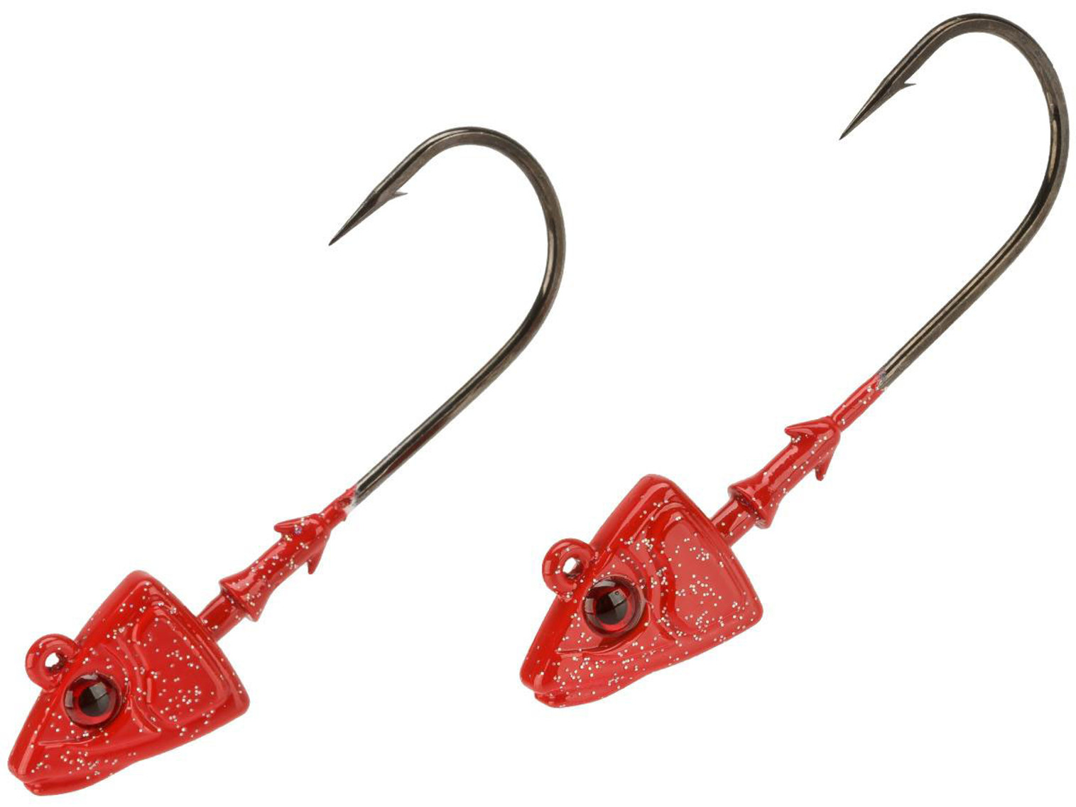 Mustad Shad/Darter Head 3/4 OZ 2X Strong 2XL - Pack of 2 (Color: Red UV with Red Eyes / Size 5/0)