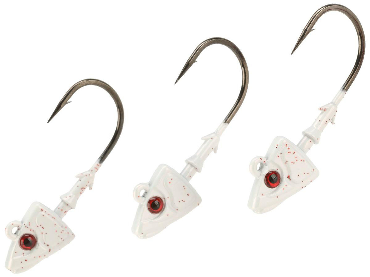 Mustad Shad/Darter Head 3/8 OZ 2X Strong - Pack of 3 (Color: Pearl UV with Red Eyes / Size 3/0)