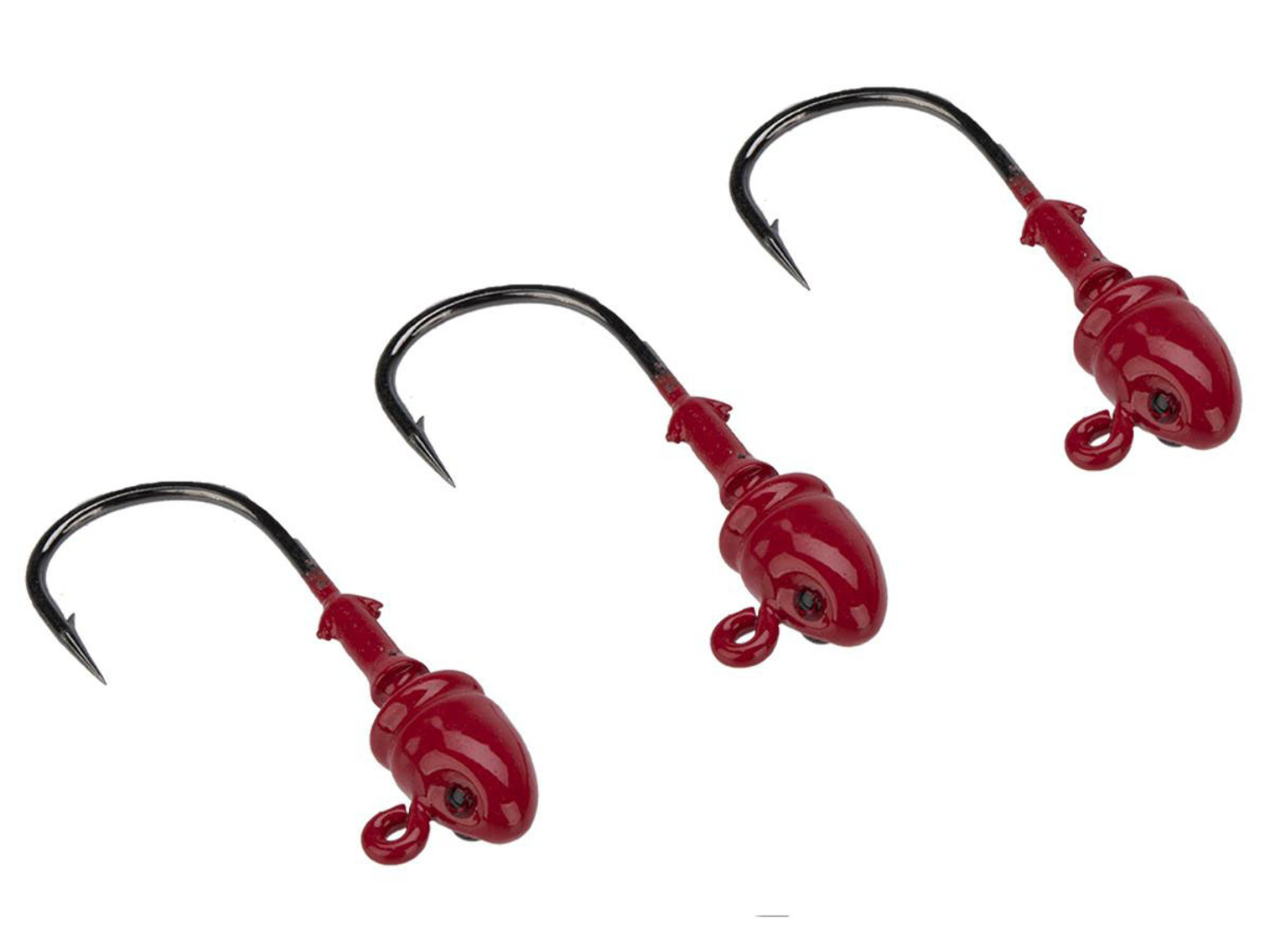 Mustad Bullet Head 3/8 OZ 2X Strong - Pack of 3 (Color: Red UV with Red Eyes / Size 4/0)