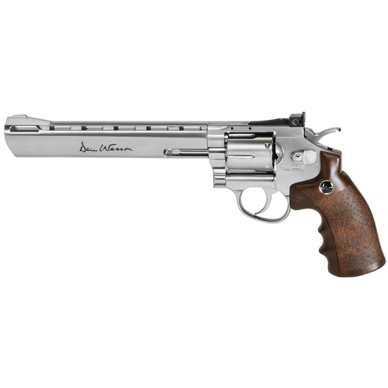 Dan Wesson Silver w/Wood Style Grip 8" Inch CO2 4.5mm BB Airgun