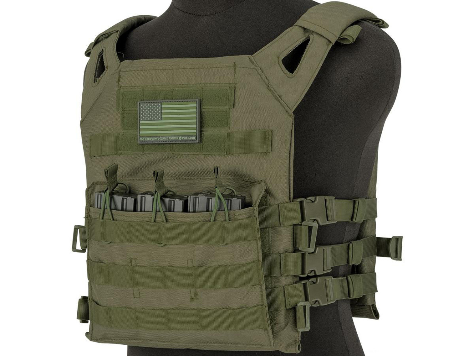 Matrix Level-1 Plate Carrier with Integrated Magazine Pouches (Color: OD Green)