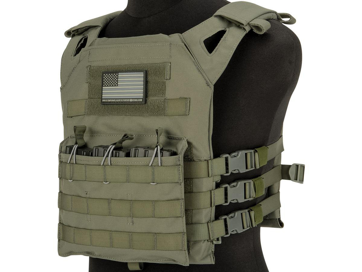 Matrix Level-1 Plate Carrier with Integrated Magazine Pouches (Color: Ranger Green)