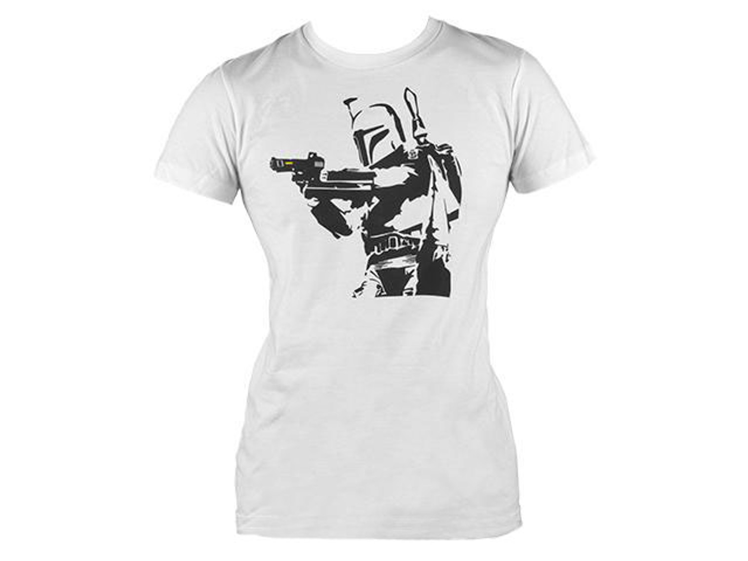 Salient Arms Womens Bobba Fett Cotton T-shirt - White (Size: Large)