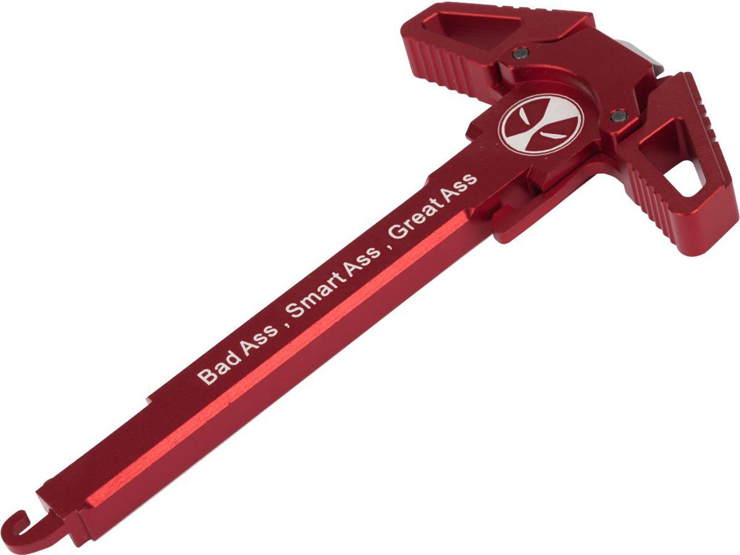 Angel Custom "Swift" Charging Handle for AR-15 M4 M16 Airsoft AEG Rifles (Logo: Red / Bad Ass)