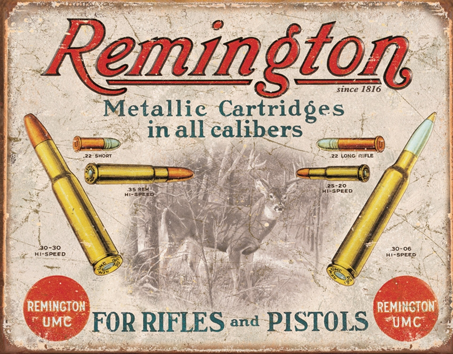 Tin Signs - Remington For Rifles & Pistols