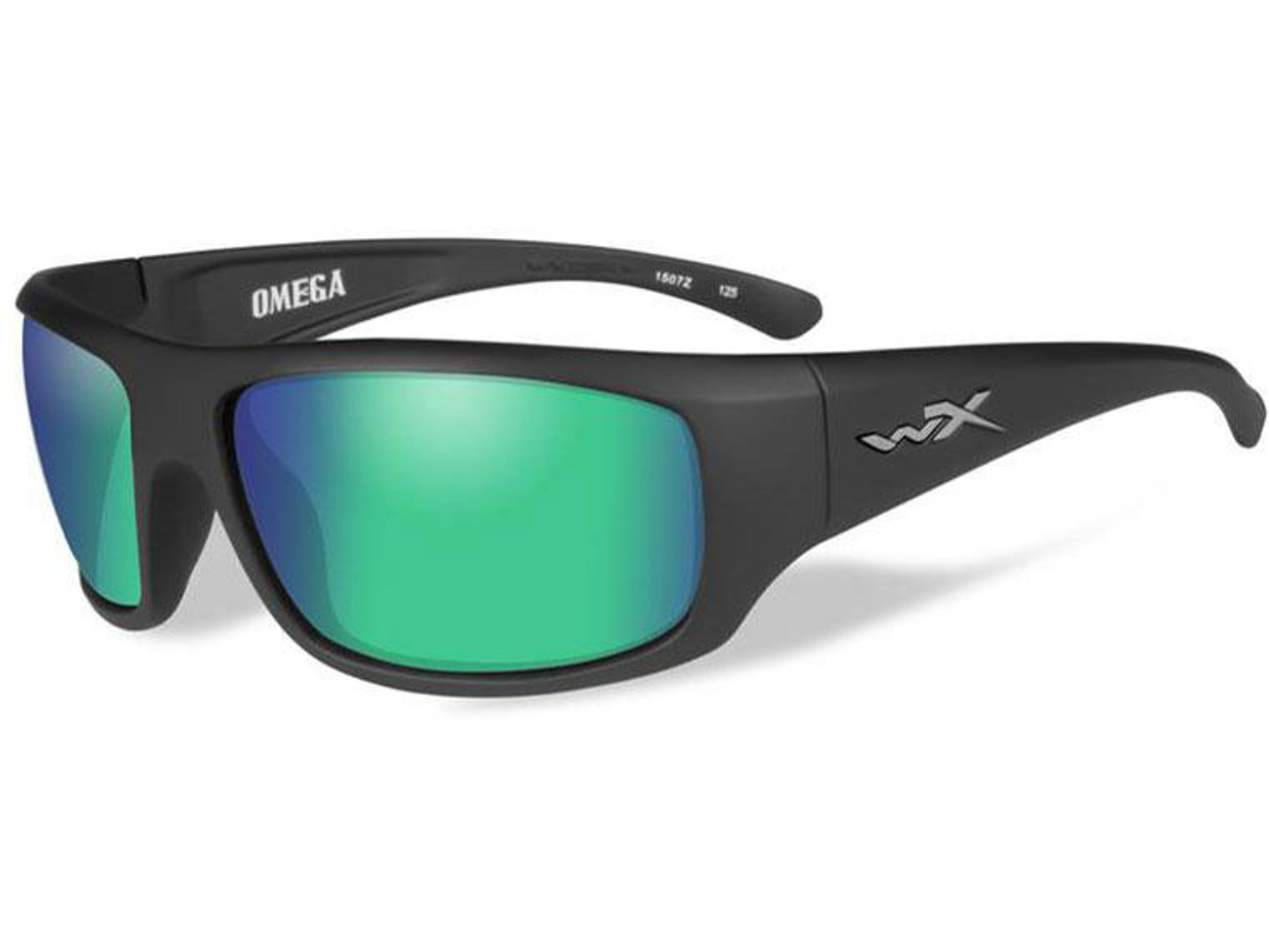 Wiley X Omega Polarized Sunglasses (Color: Polarized Emerald Mirror Lens with Matte Black frame)