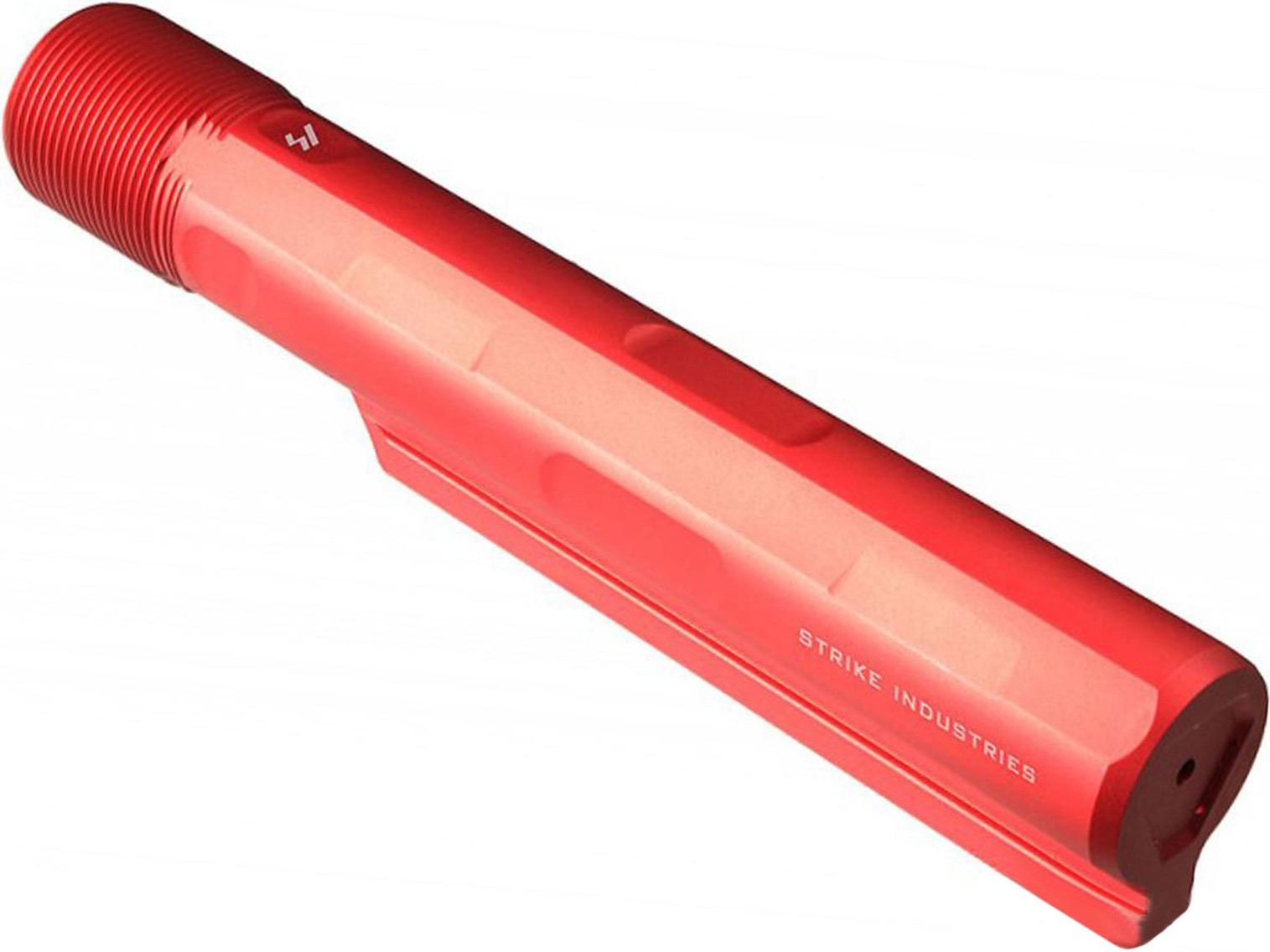 Strike Industries Advanced Receiver Extension 7 Position Buffer Tube for AR15 Rifles (Color: Red)