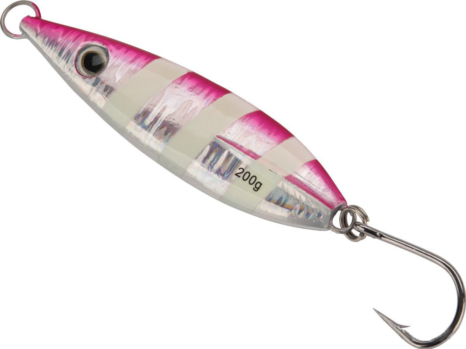 Battle Angler "Phantom-Fall II" Jigging Lure Fishing Jig (Model: 200g Pink Stripe)