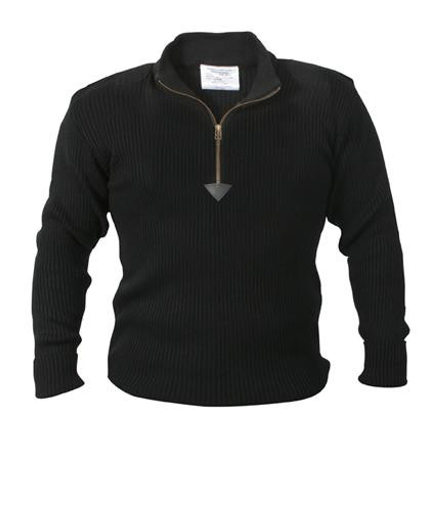 Rothco Quarter Zip Acrylic Commando Sweater - Black