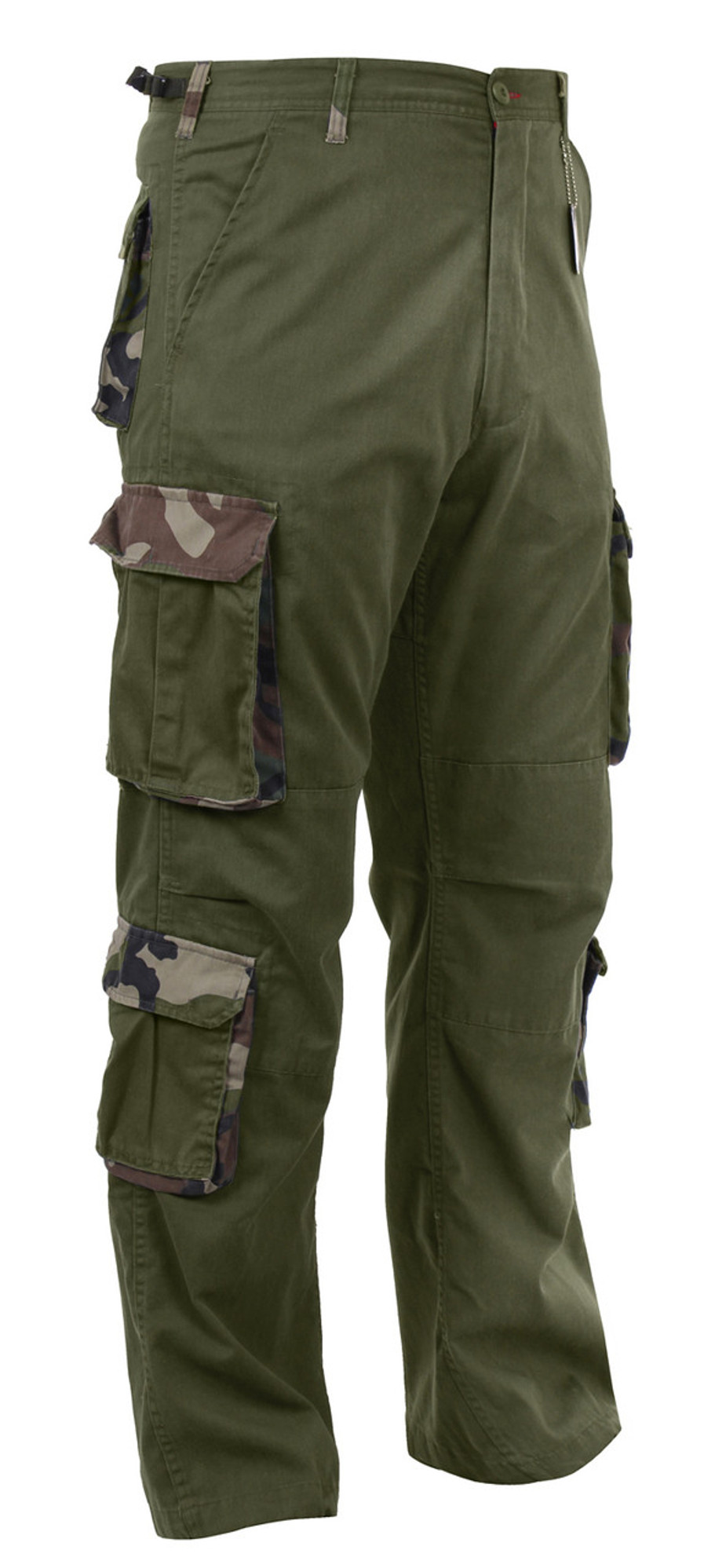 Rothco Vintage Camo Paratrooper Fatigue Pants - Olive Drab w/Woodland Accents