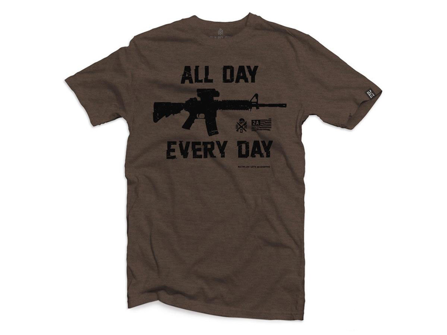 Black Rifle Division "AR15 All Day Every Day" Graphic Tee (Size: Small / Brown Heather)