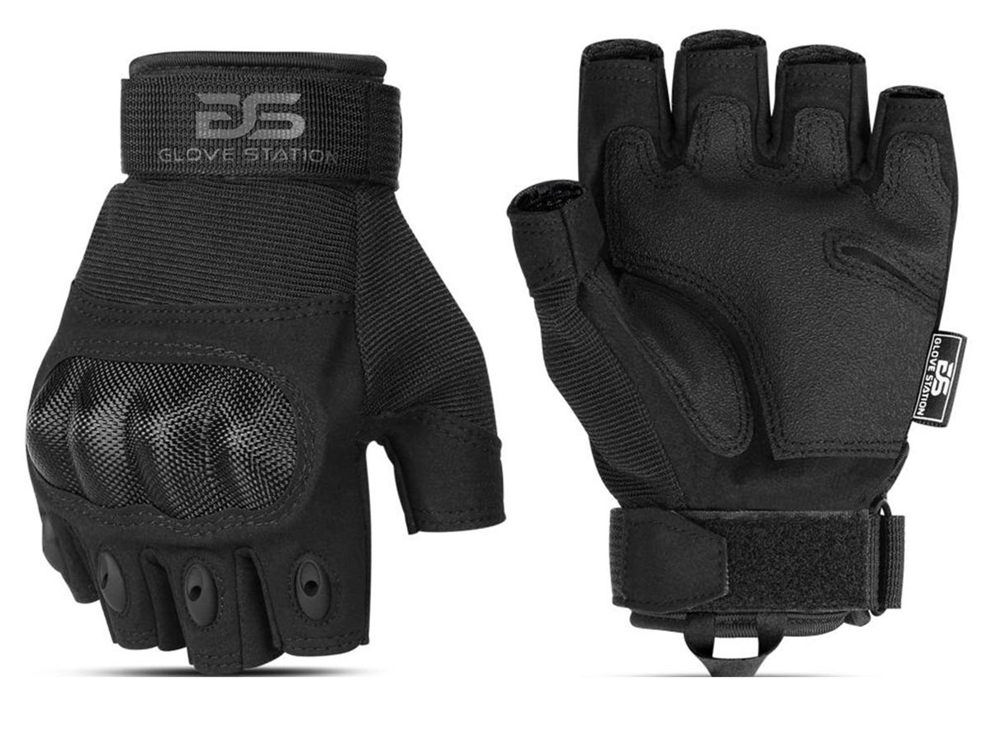 GLOVE STATION Combat Hard Knuckle Fingerless Gloves