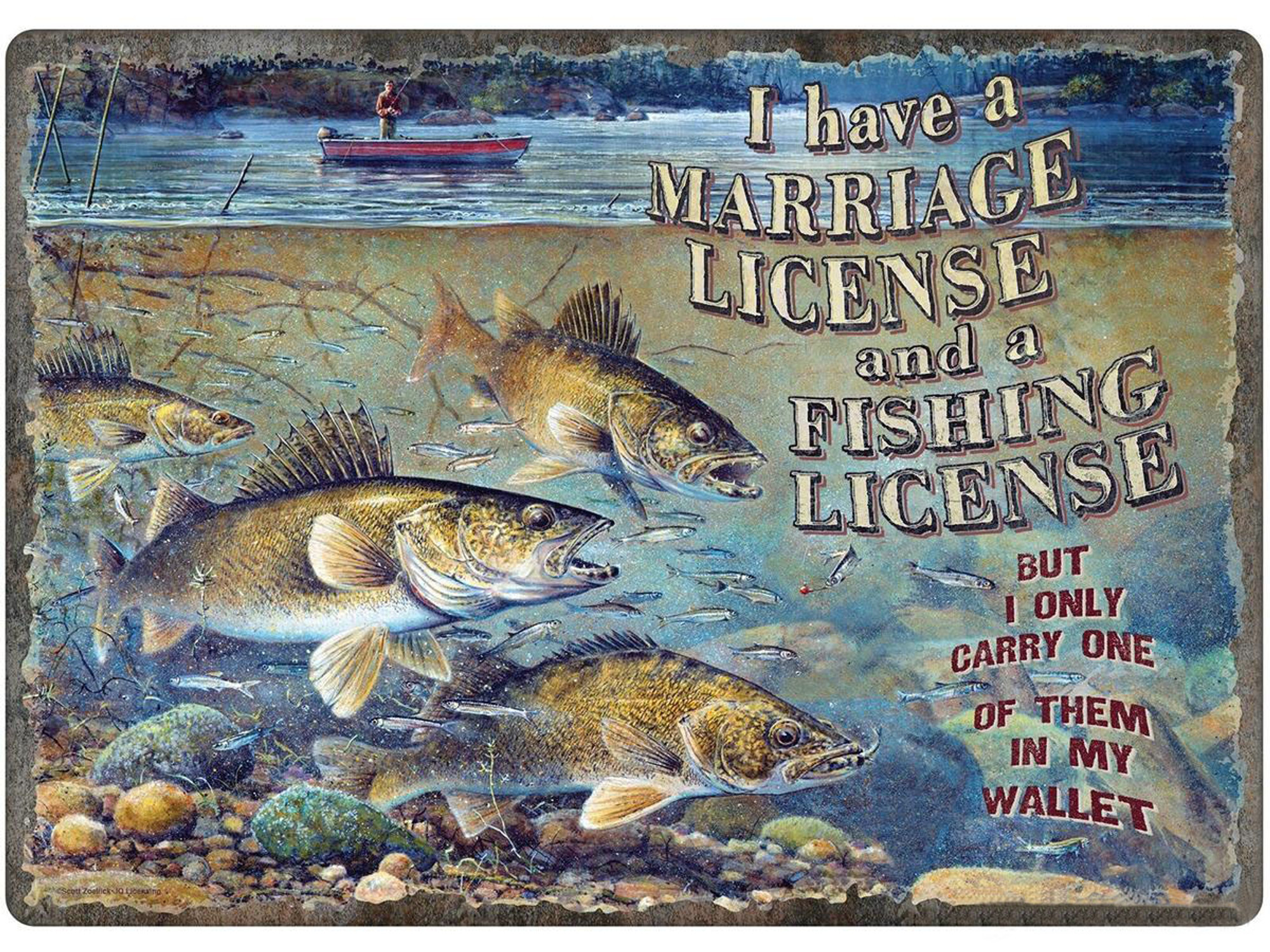 RIVER'S EDGE Decorative Tin Sign