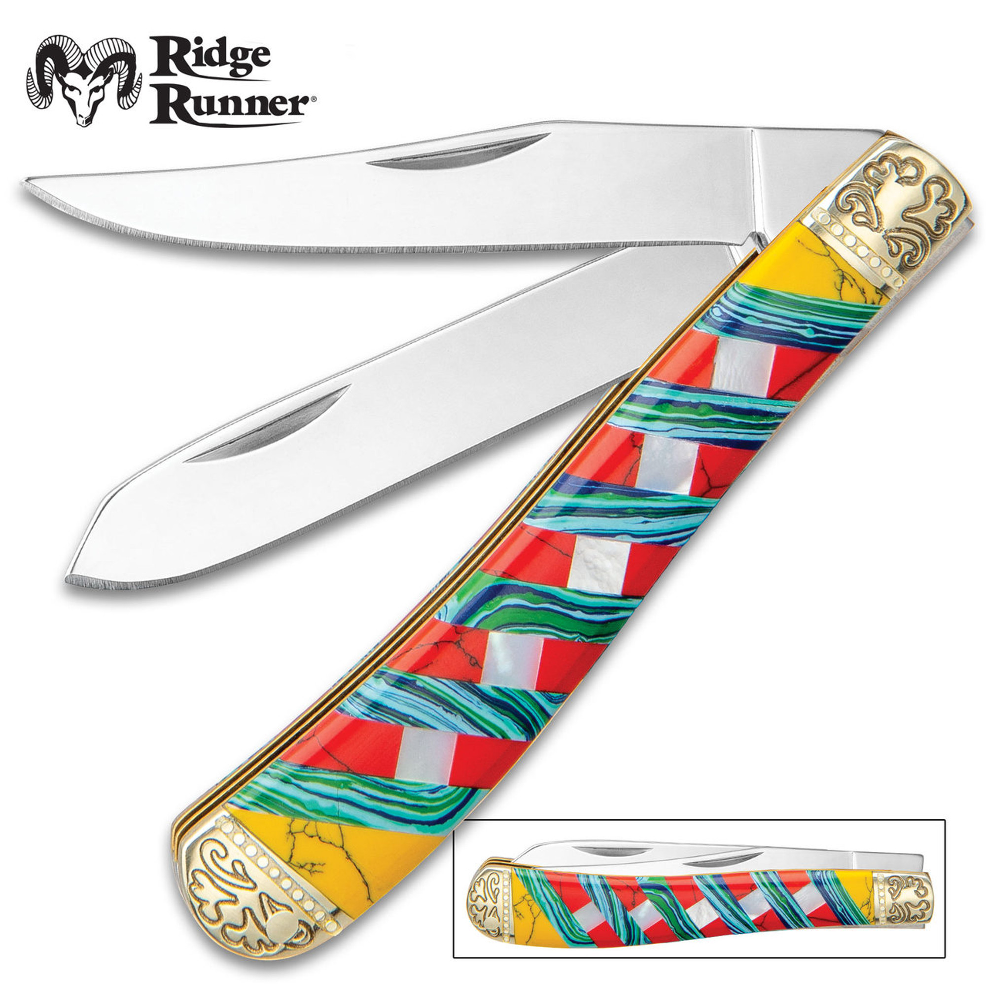 Ridge Runner Moroccan Mosaic Trapper Pocket Knife