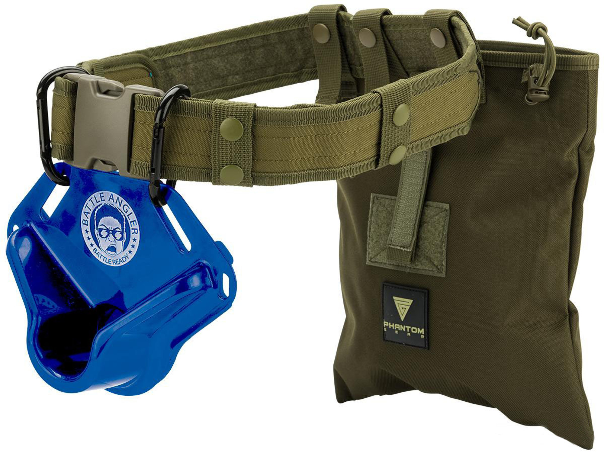 Battle Angler "High Speed Operator" Fishing Fighting Belt System (Model: Bravo Blue Olive)