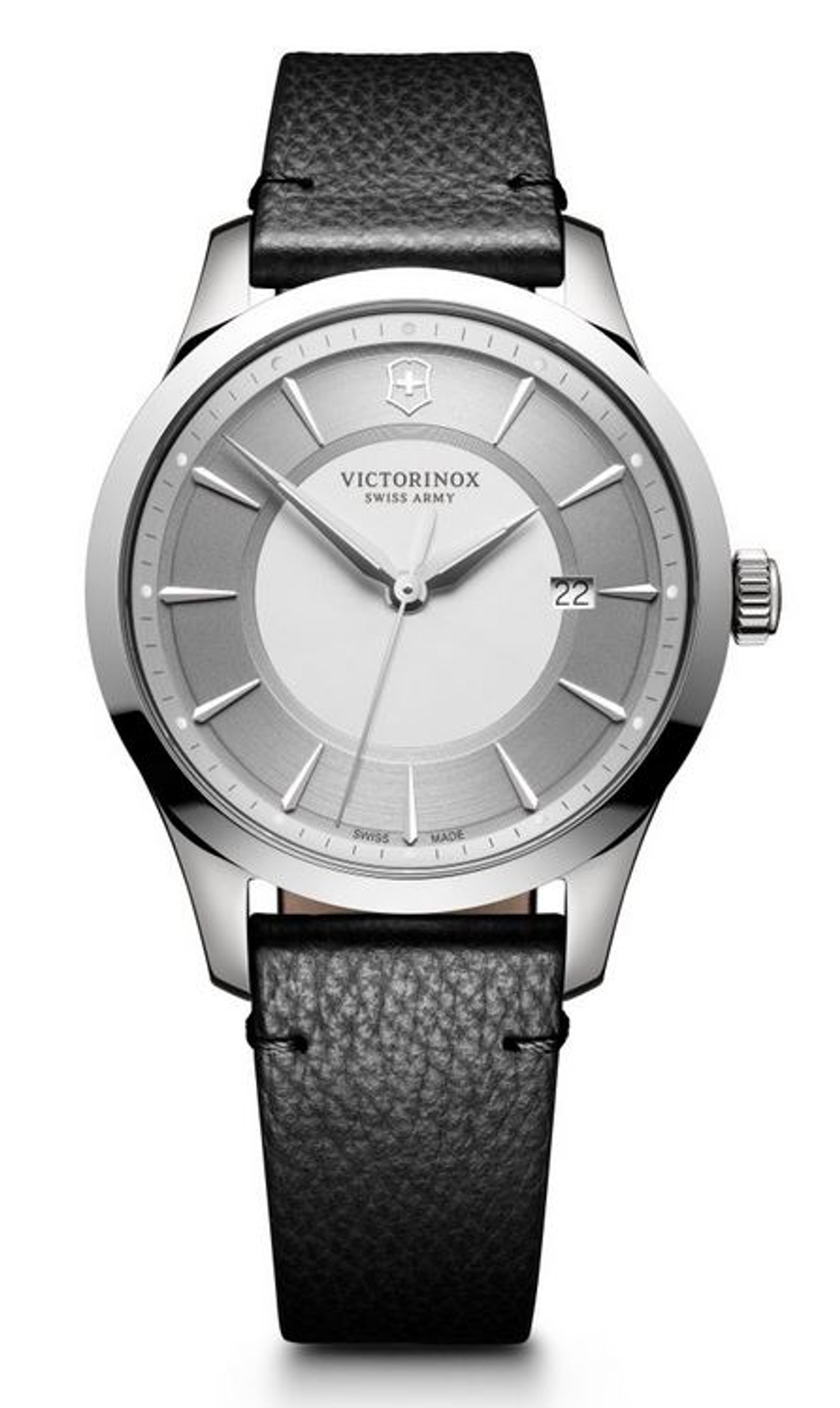 Victorinox Alliance 40mm Leather Strap - Silver