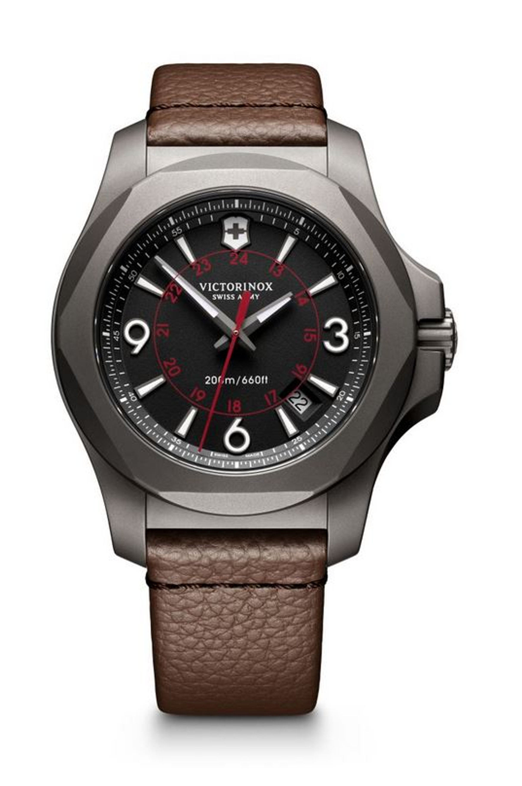 Victorinox I.N.O.X Titanium Leather Strap - Black