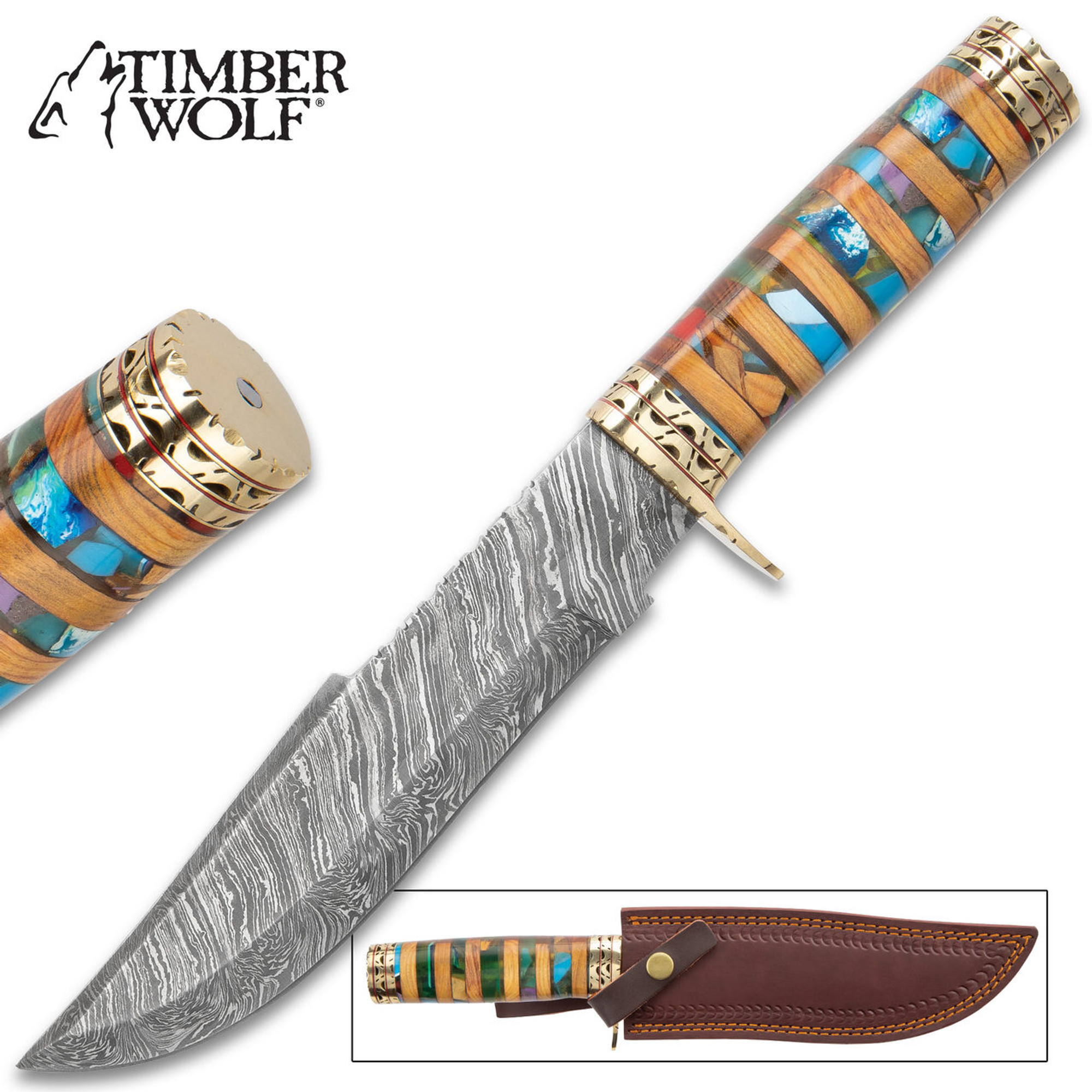 Timber Wolf Macedonia Fixed Blade Knife w/Sheath
