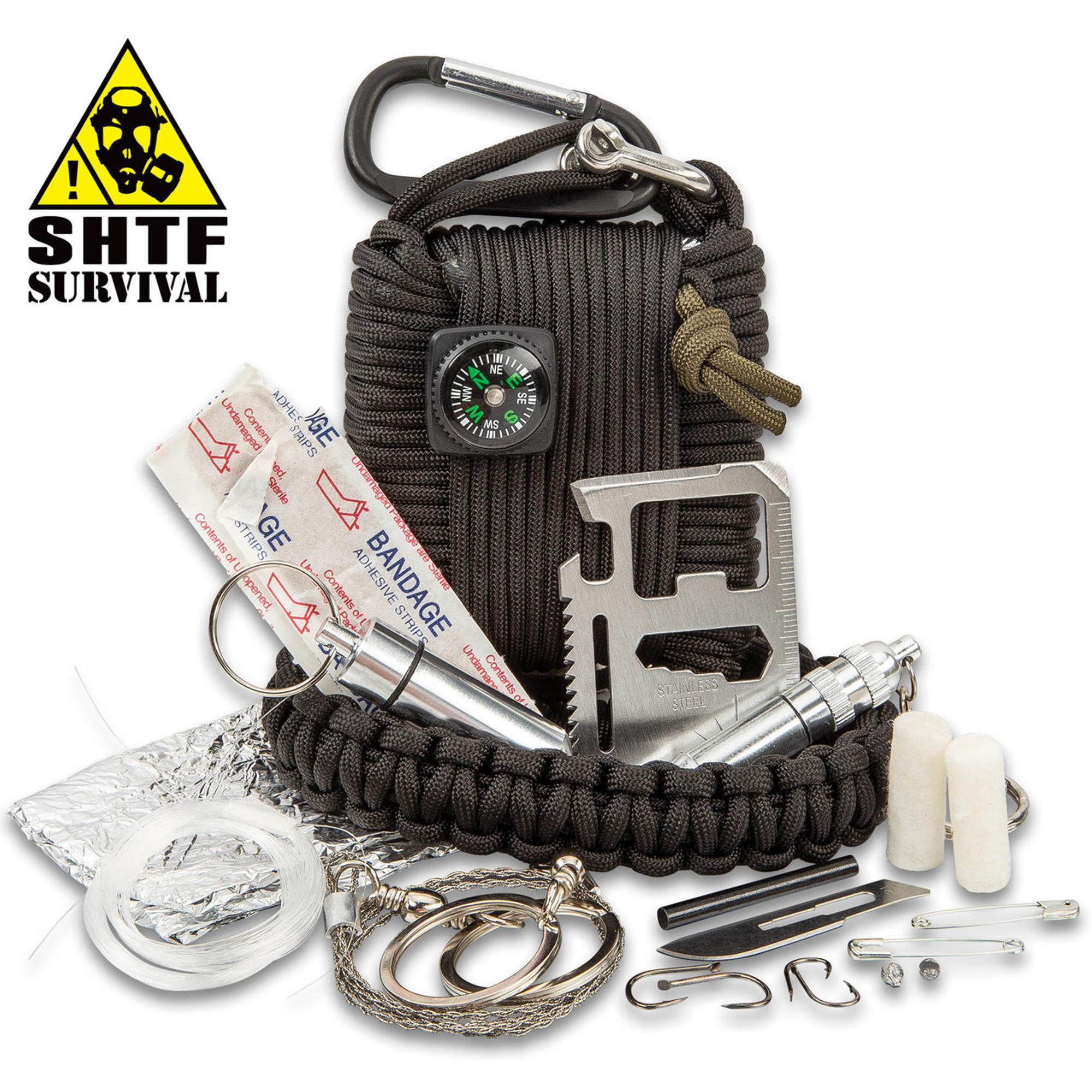 SHTF Paracord Survival Kit w/Carabiner