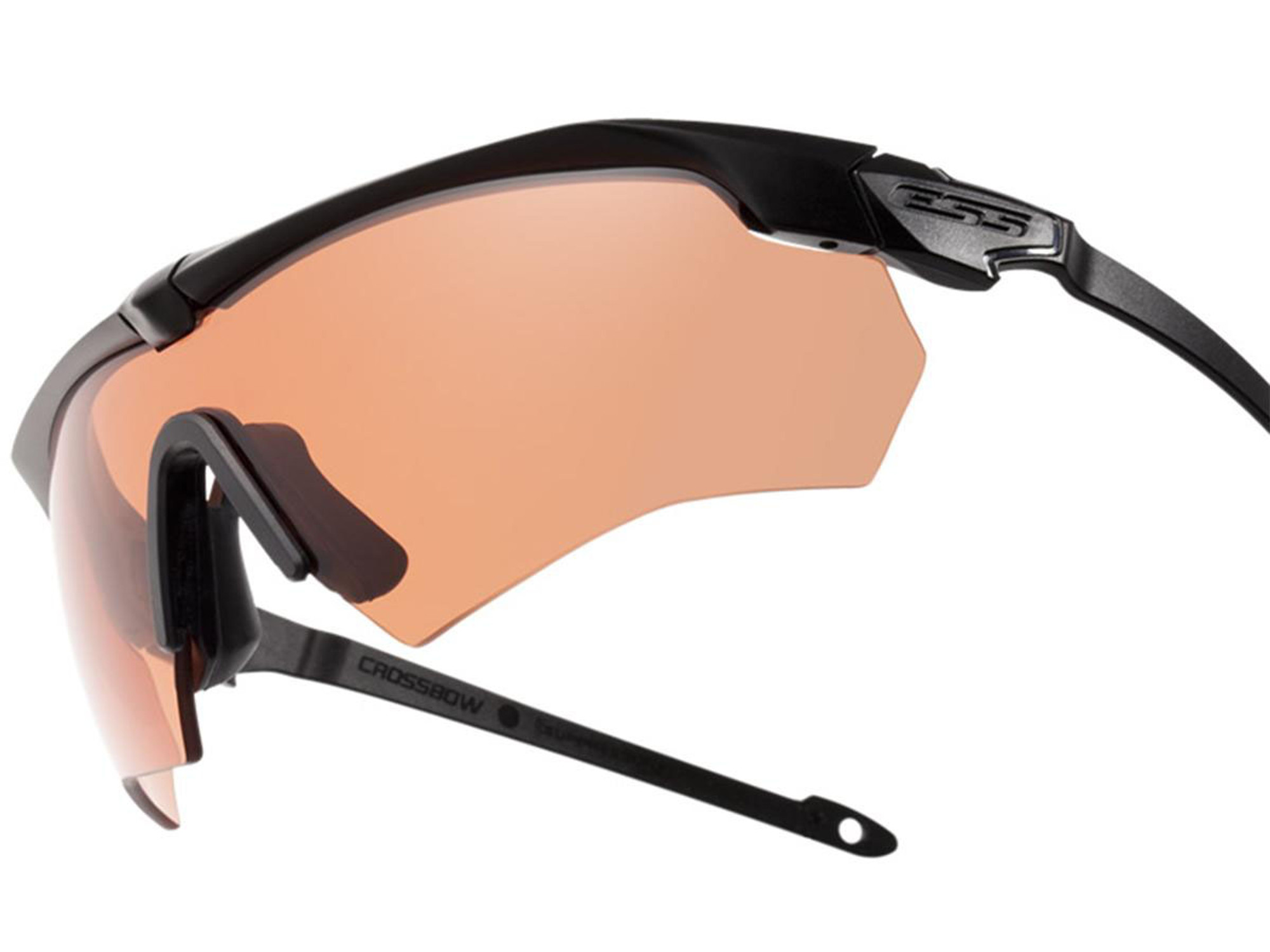 ESS Crossbow Ballistic Eyeshield Package (Color: Black Frame / Clear and HD Copper Lenses)