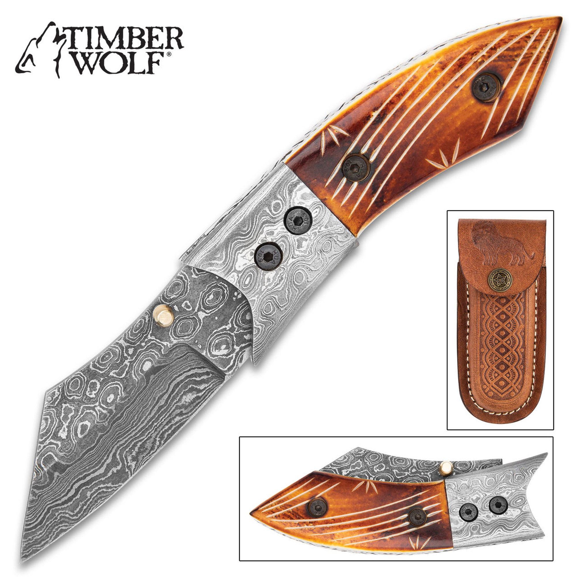 Timber Wolf Zimbabwe Pocket Knife w/Case