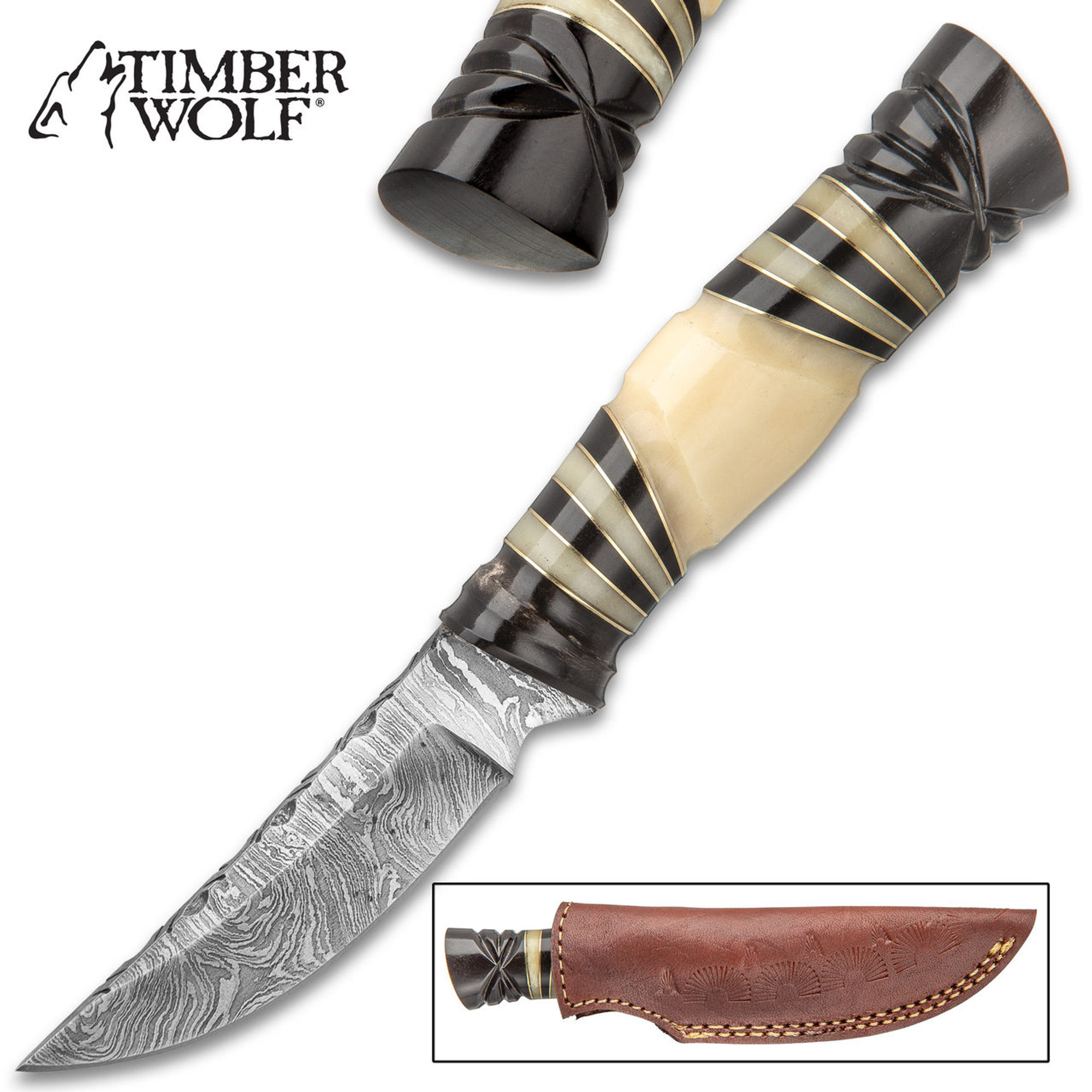 Timber Wolf Pygmy Fixed Blade Knife w/Sheath