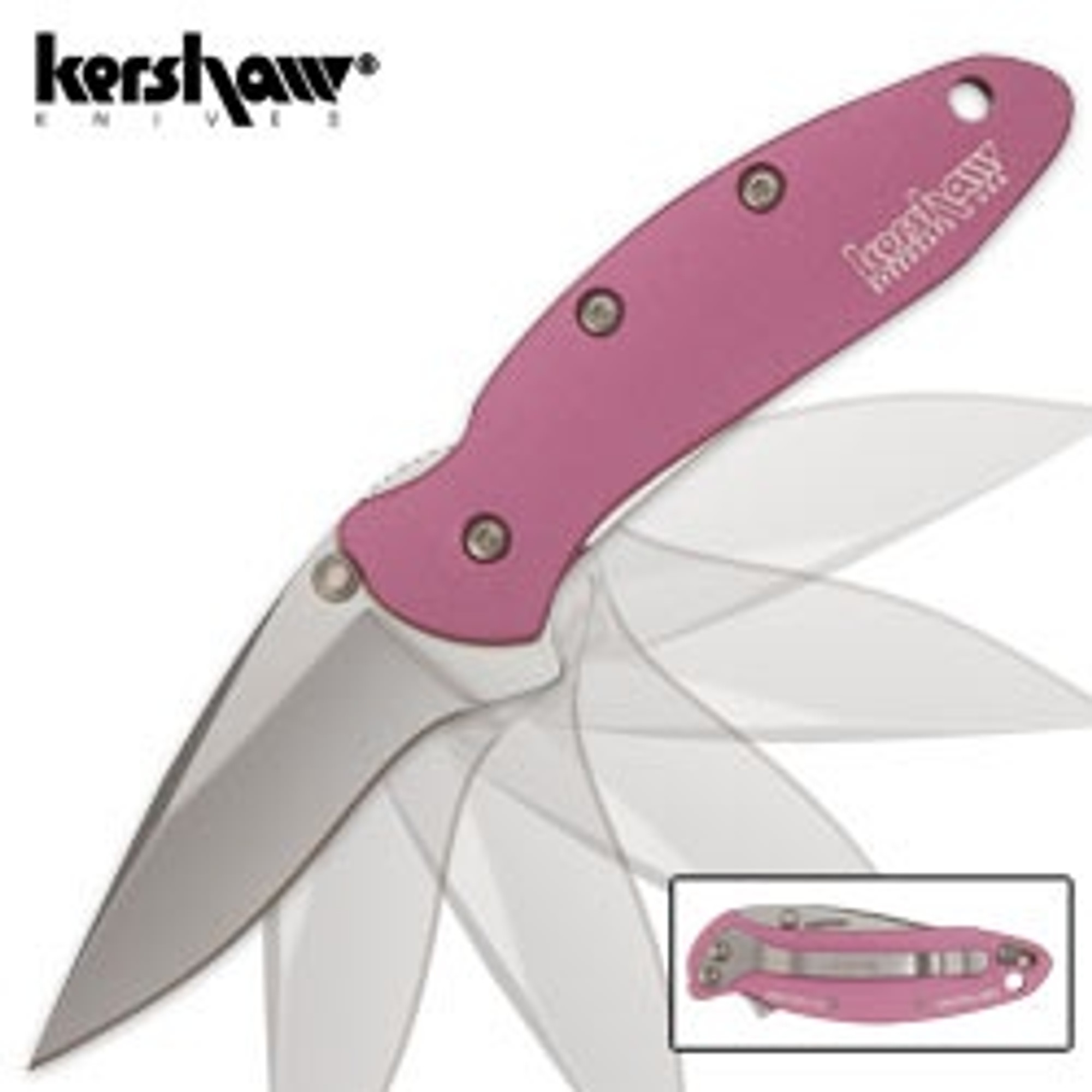 Kershaw Chive Plain Folding Knife - Pink