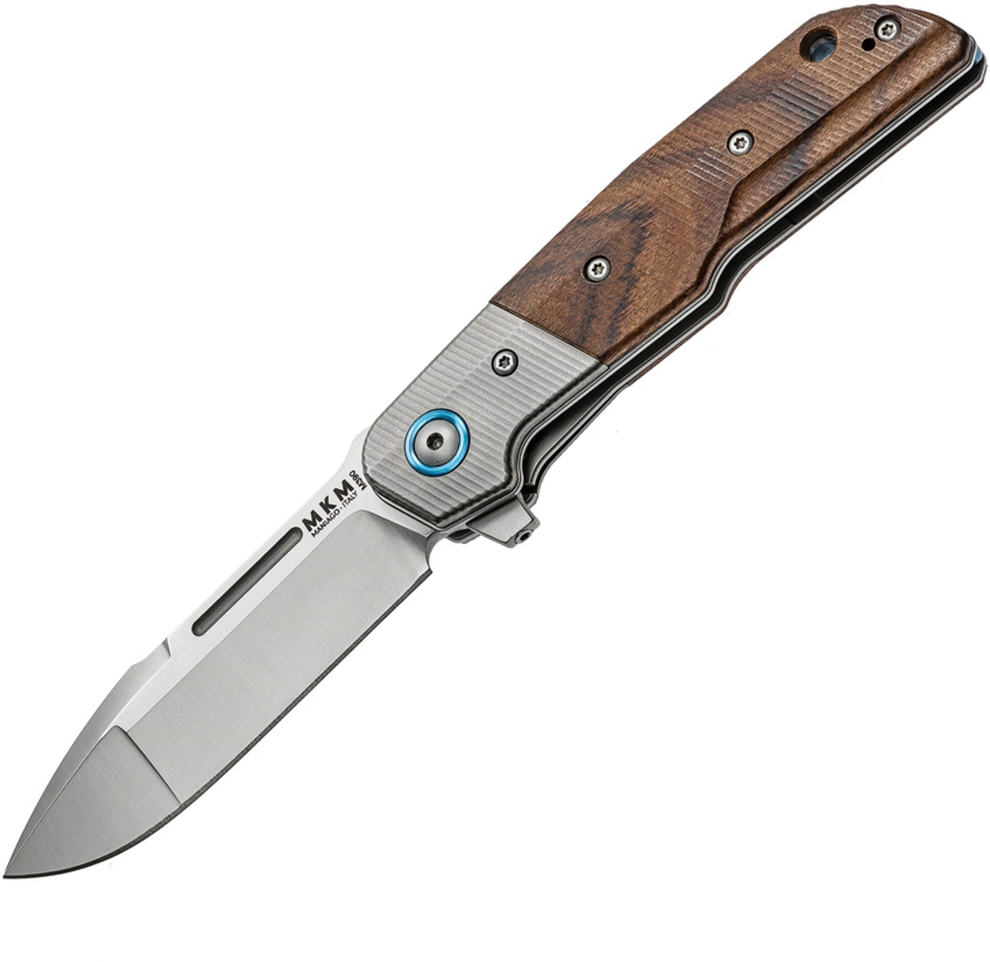 MKM Clap M390 Blade Santos Wood Scales With Titanium Bolster