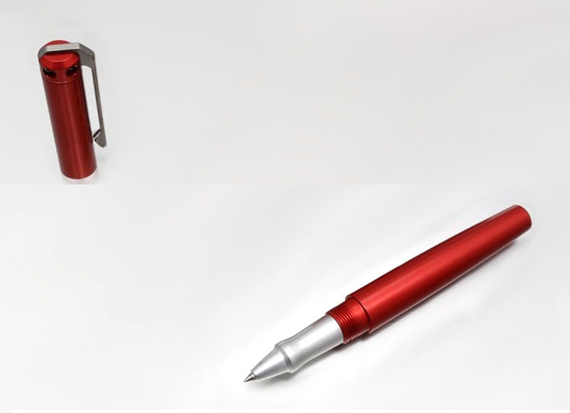 Karas Kustoms Ink Rollerball Aluminum - Red Body/Silver Grip