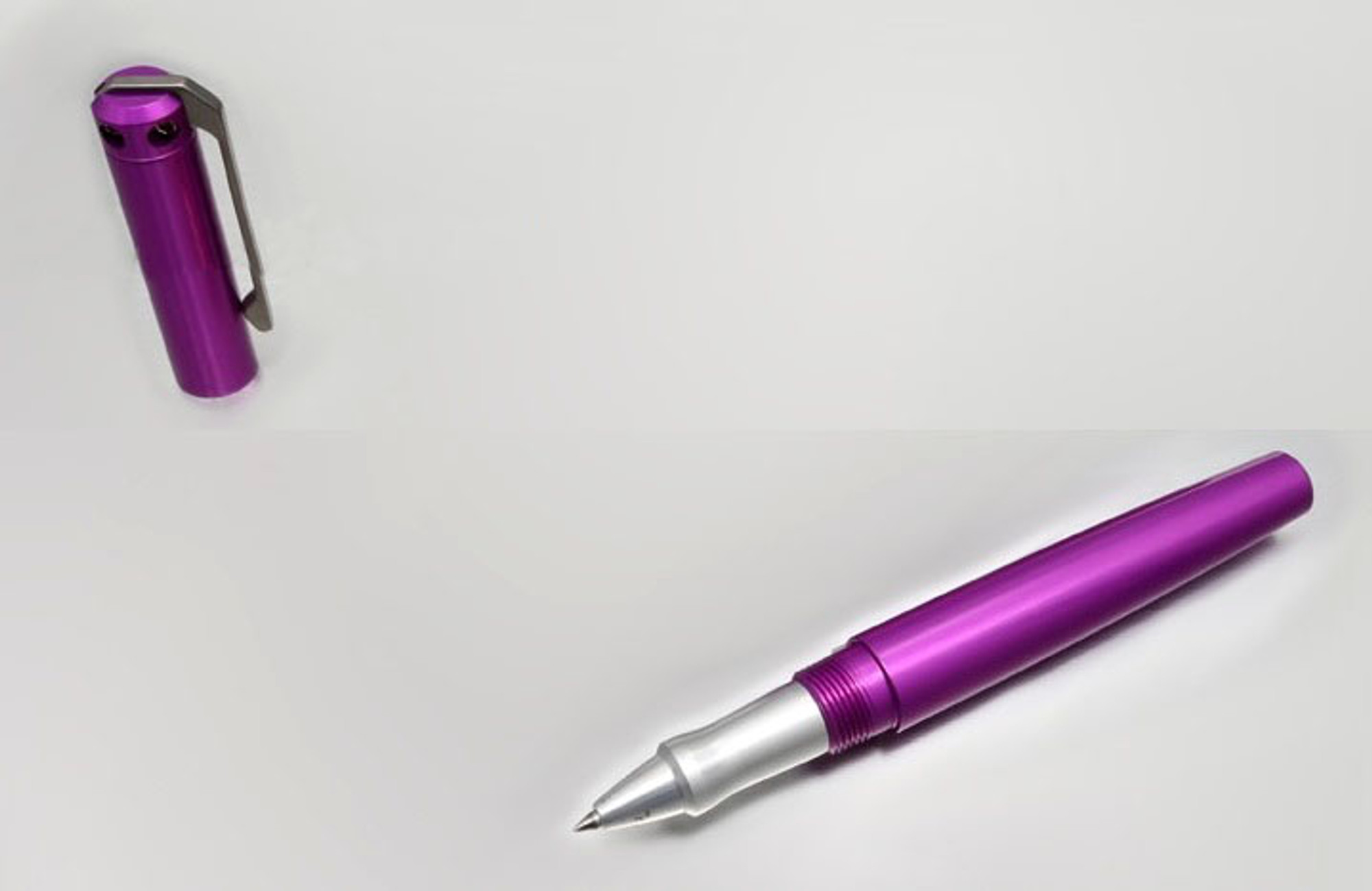 Karas Kustoms Ink Rollerball Aluminum - Violet Body/Silver Grip