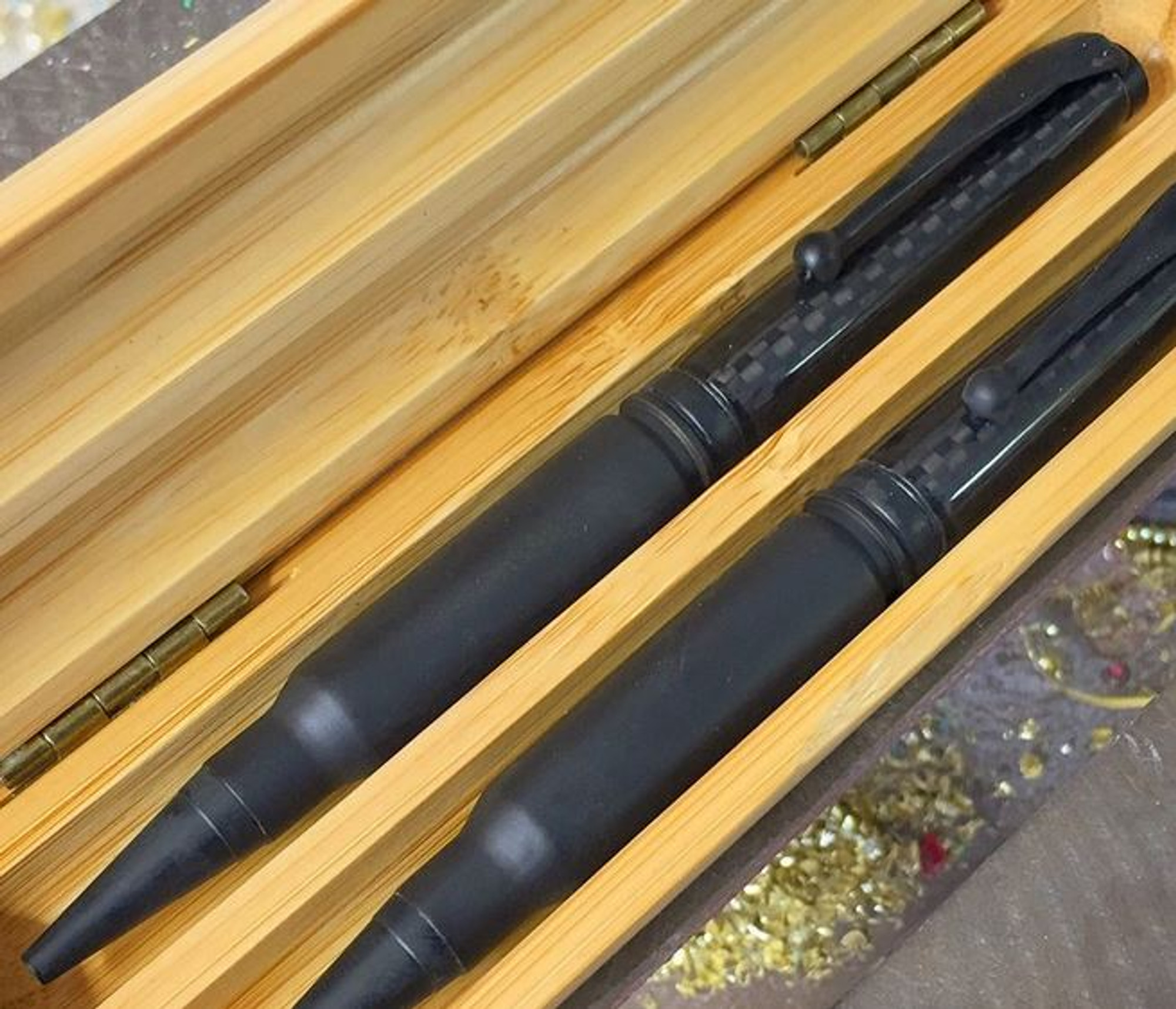 High Caliber 308 Black Pen with Carbon Fiber