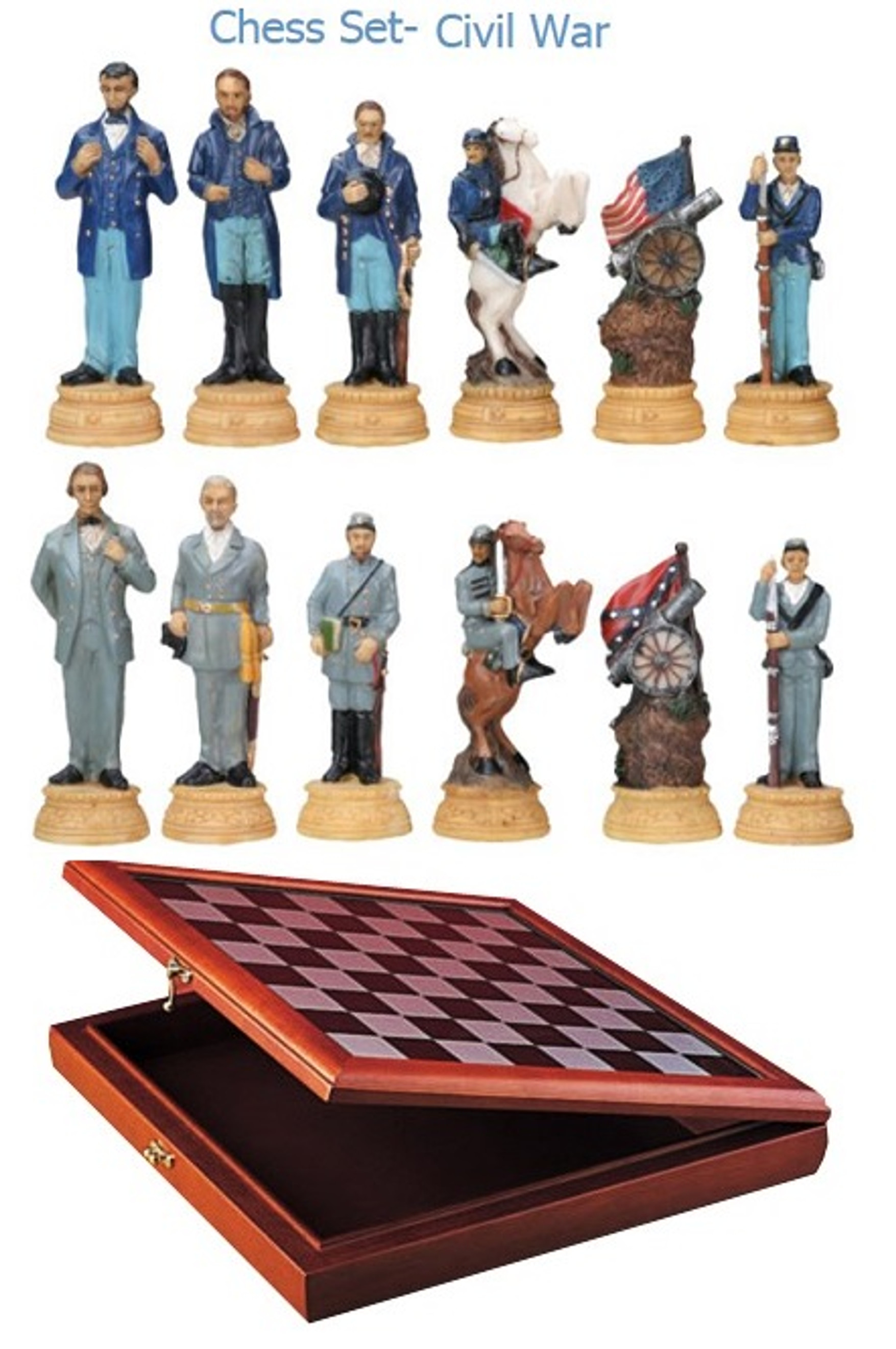 YTC Summit 7061 Civil War Chess Set with Board