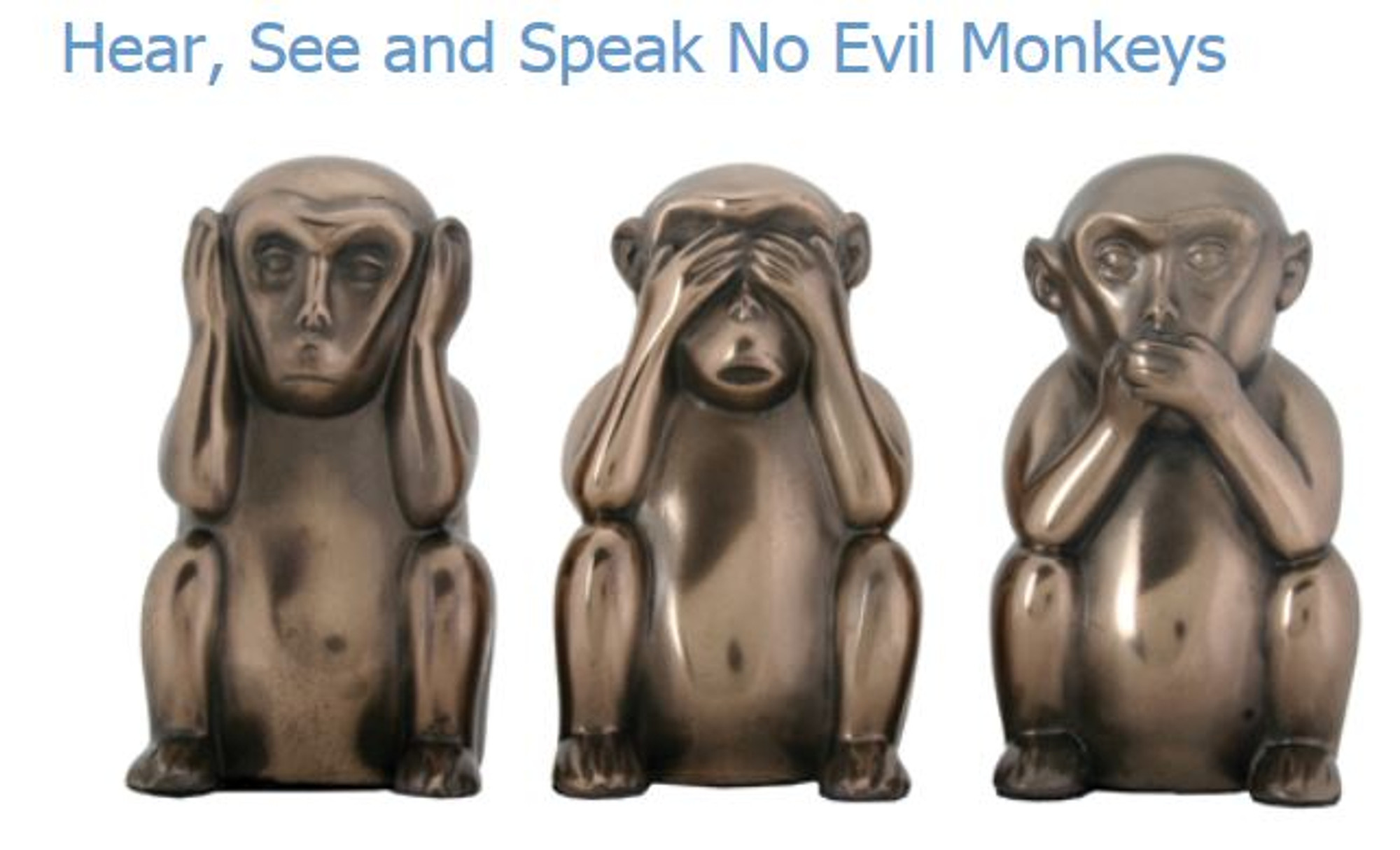YTC Summit 8031 Hear, See, Speak No Evil Monkeys