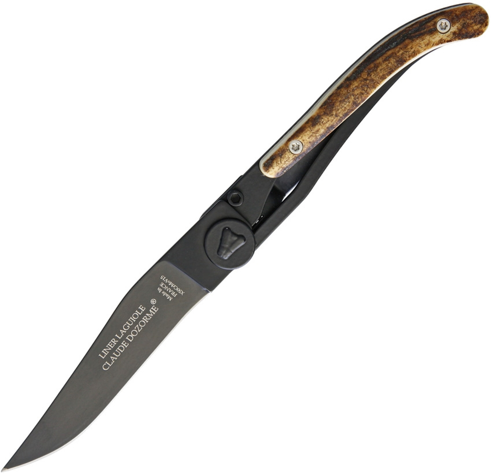 Laguiole Framelock Black Stag