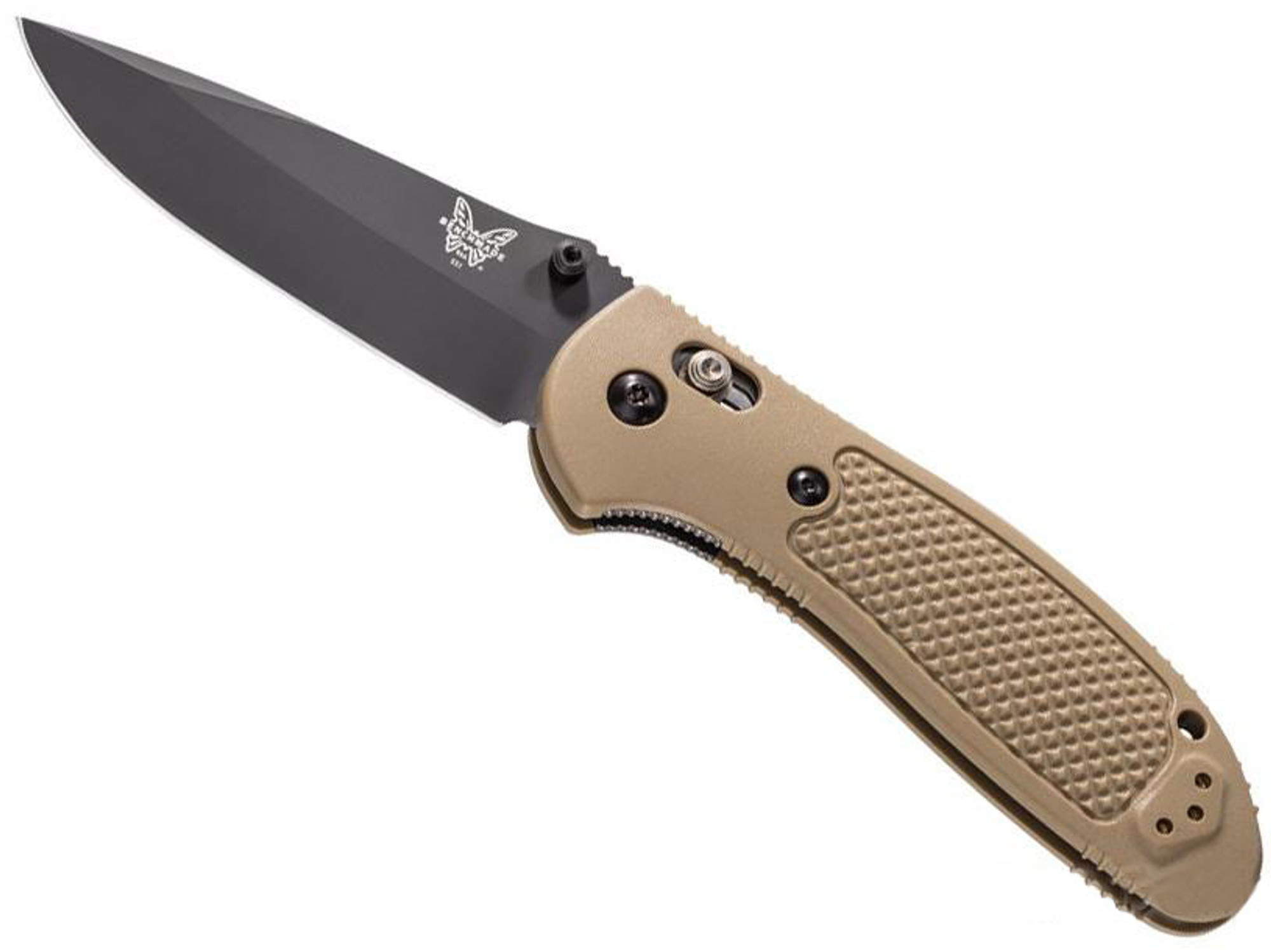 Benchmade / Pardue S30V Griptilian Folding Knife (Model: Drop Point / Black Plain Edge / Sand Nylon)